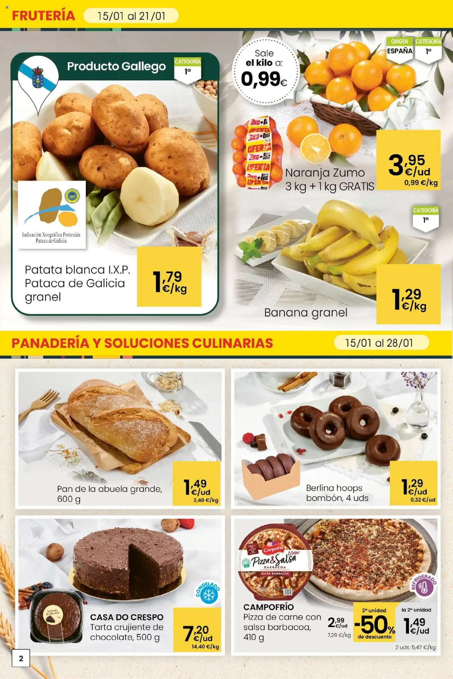 Eroski - Ofertas Aliprox │ válido desde el 15.01.2026 | Página: 2 | Productos: Pan, Pizza, Barbacoa, Panadería