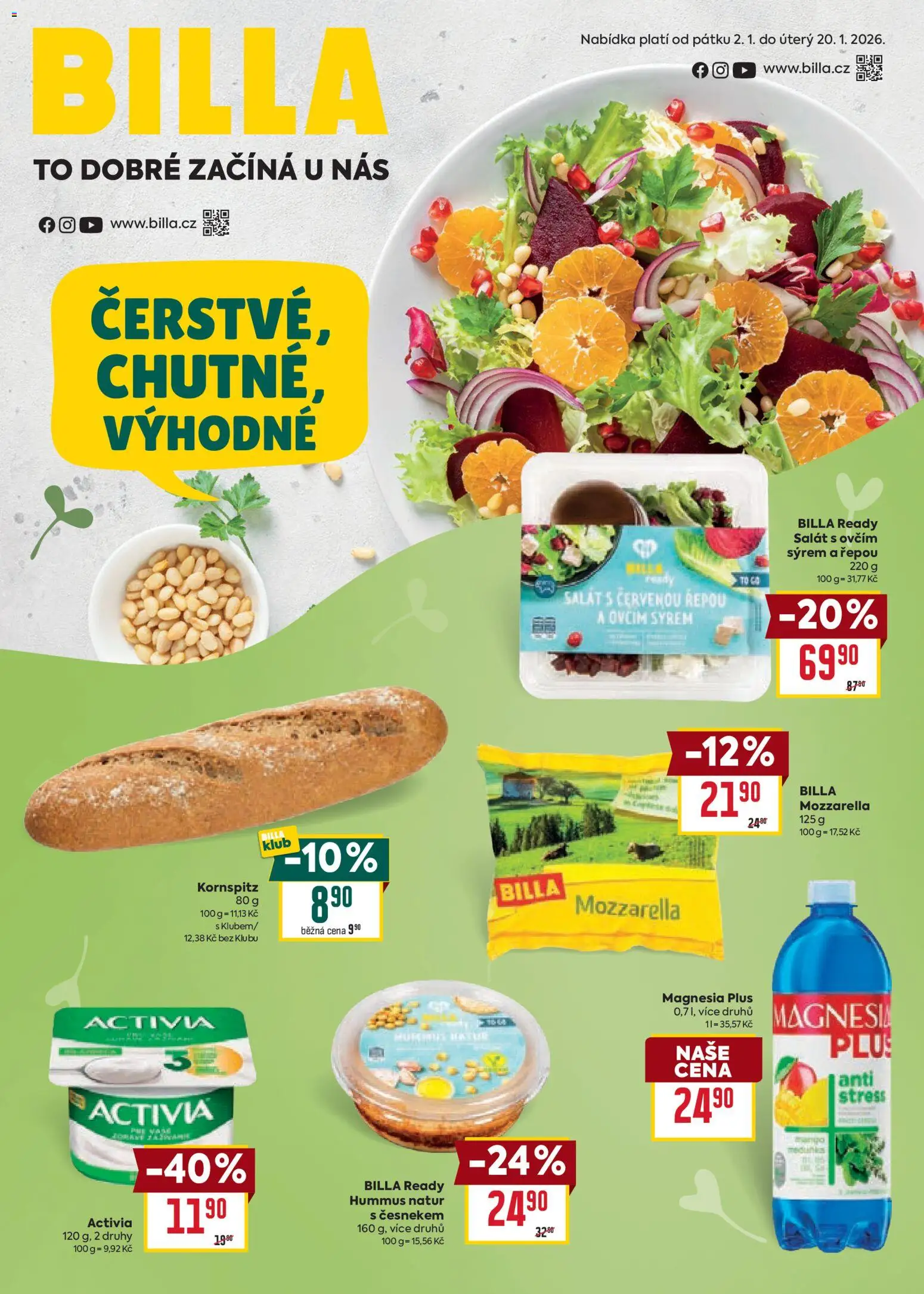 Billa leták - Pro vyvážený jídelníček od 02.01.2026 | Strana: 1