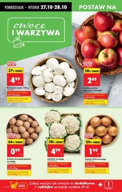 Pogląd oferty "Biedronka gazetka" - ważna od 27.10.2025 | Strona: 20 | Produkty: Kalafior, Ziemniaki, Warzywa, Owoce