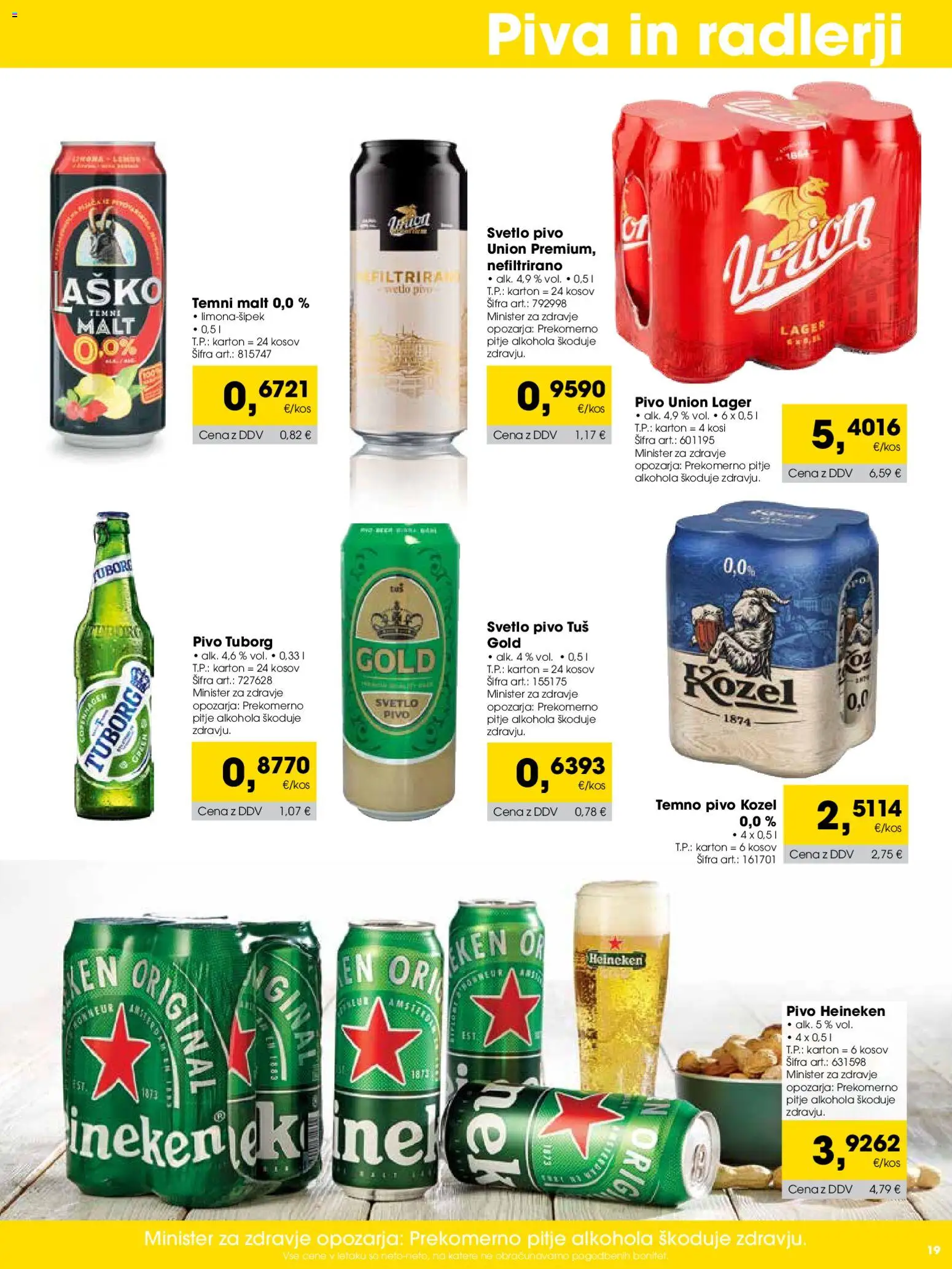 Novi Tuš katalog ponudbe – veljaven od 01.03.2026 | Stran: 19 | Izdelki: Falafel, Pivo