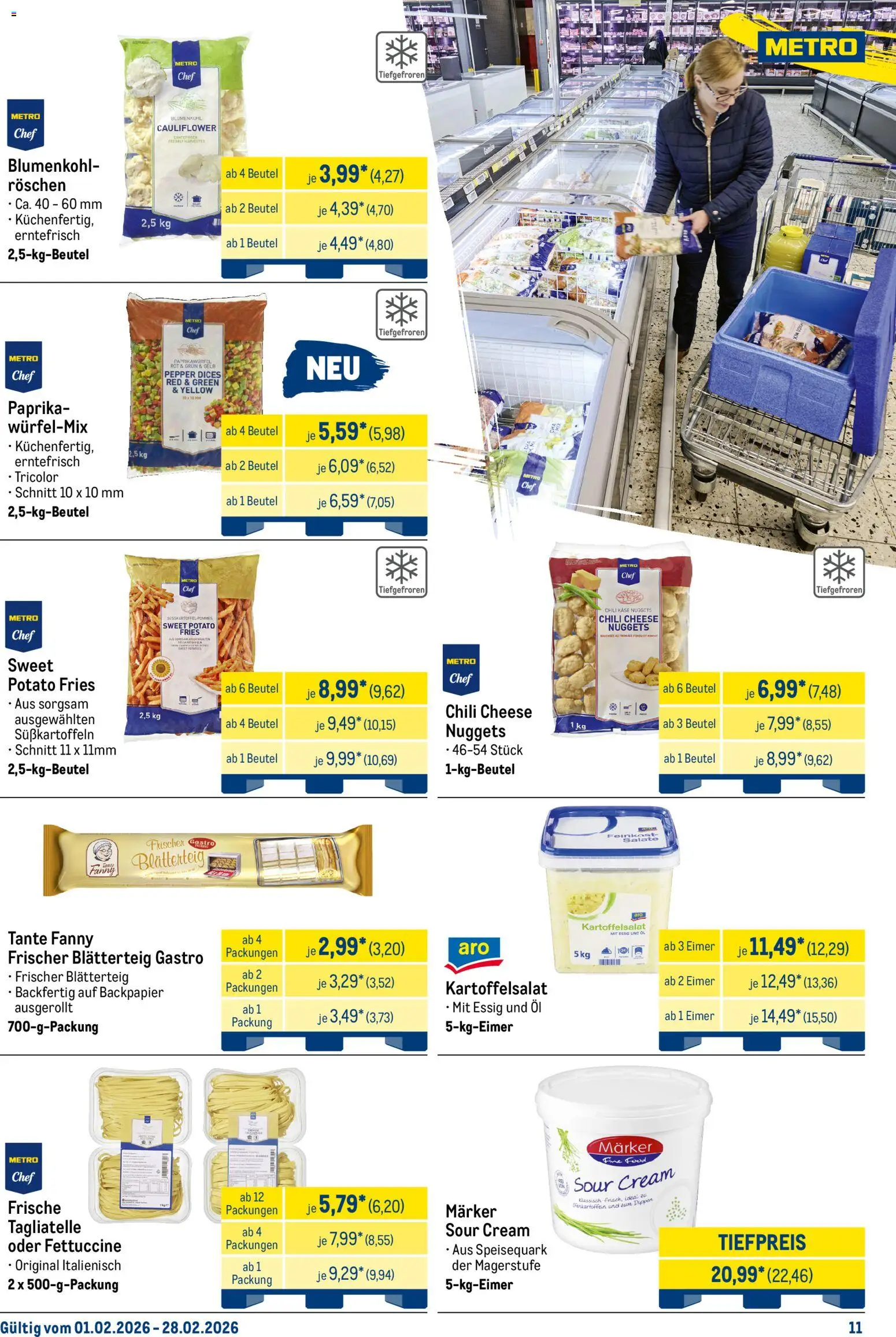 Metro Monats-Menü – gültig ab 01.02.2026 | Seite: 11 | Produkte: Käse, Öl, Blumenkohl, Speisequark