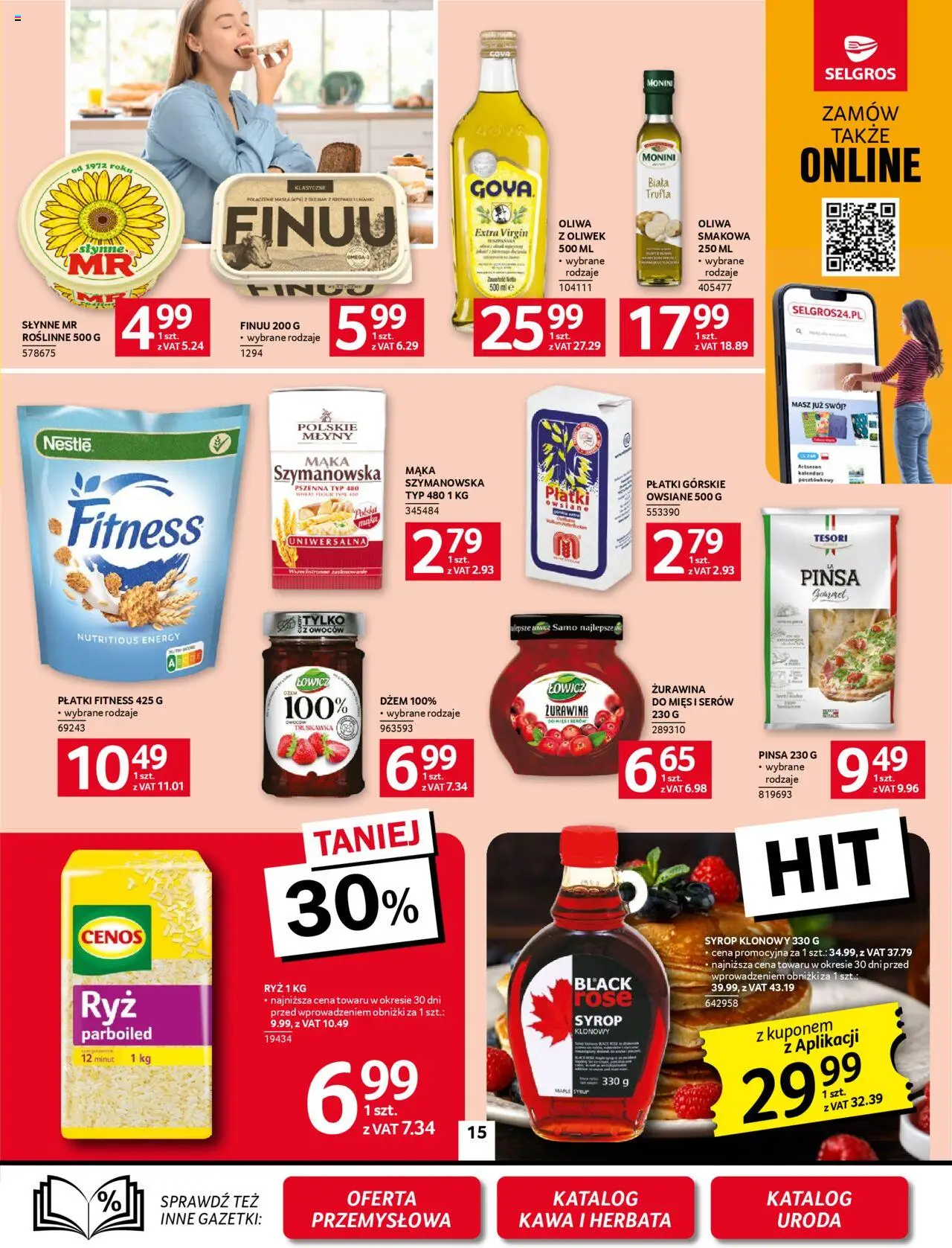 Selgros cash&carry Gazetka od 09.10.2025 | Strona: 15 | Produkty: Syrop klonowy, Ryż, Herbata, Płatki