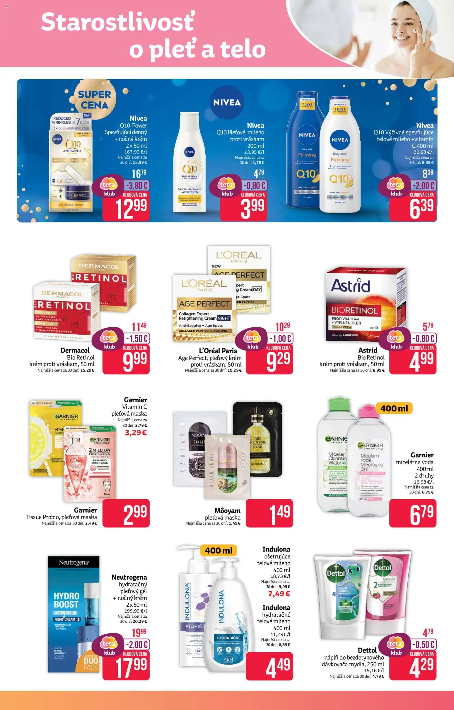 Nové Teta drogerie akcie – leták je platný od 07.01.2026 | Strana: 5 | Produkty: Maska, Voda, Dettol, Indulona