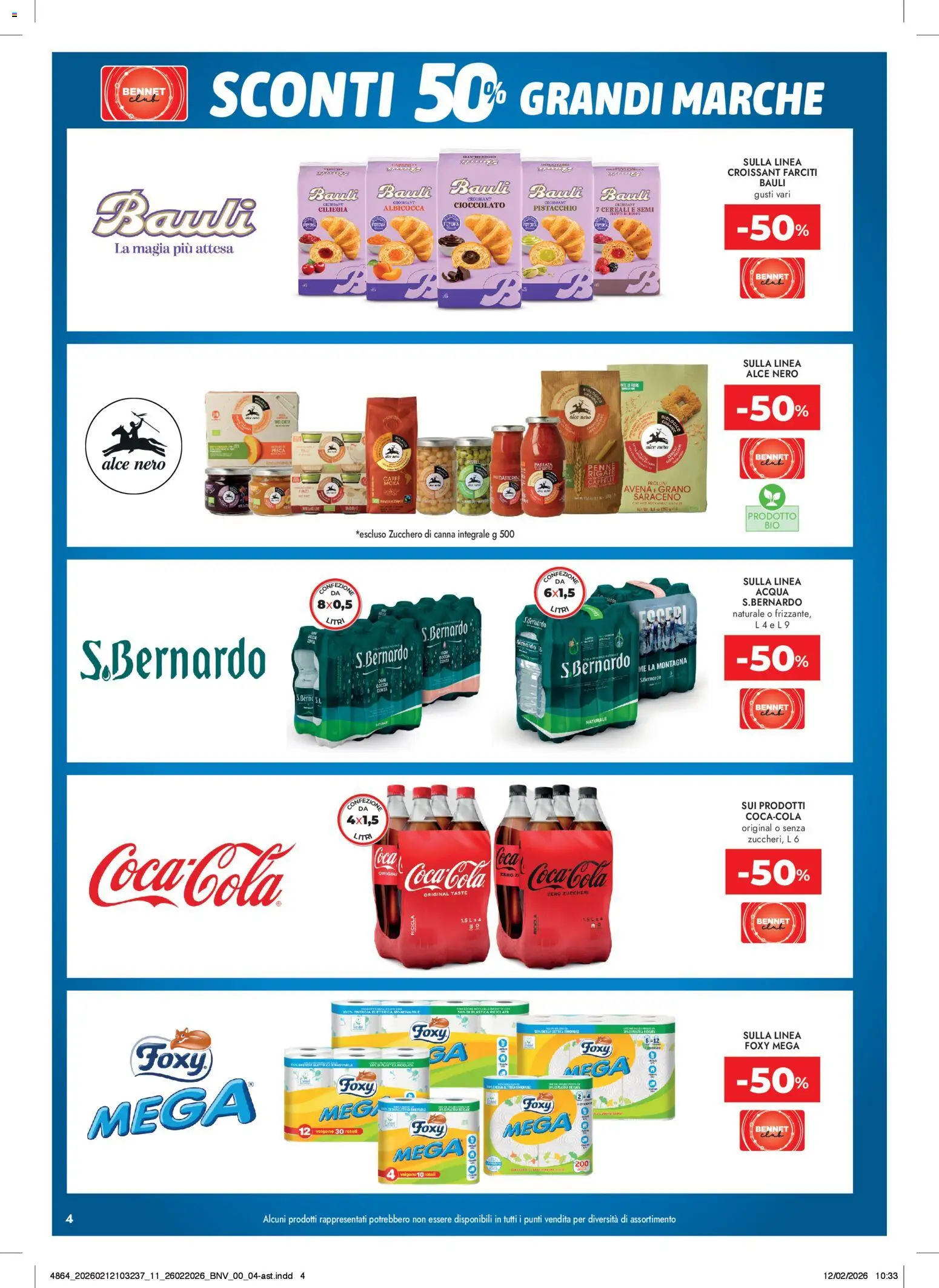 Volantino bennet del 26.02.2026 | Pagina: 4 | Prodotti: Cereali, Zucchero, Pesca, Croissant