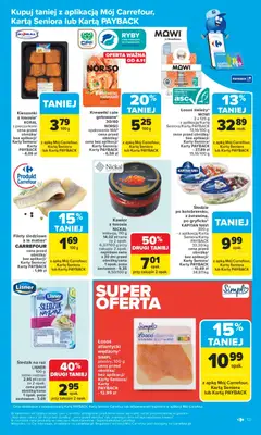 Pogląd oferty "Carrefour Gazetka" - ważna od 03.11.2025 | Strona: 15 | Produkty: Karta, Łosoś atlantycki, Krewetki vannamei, Ryby