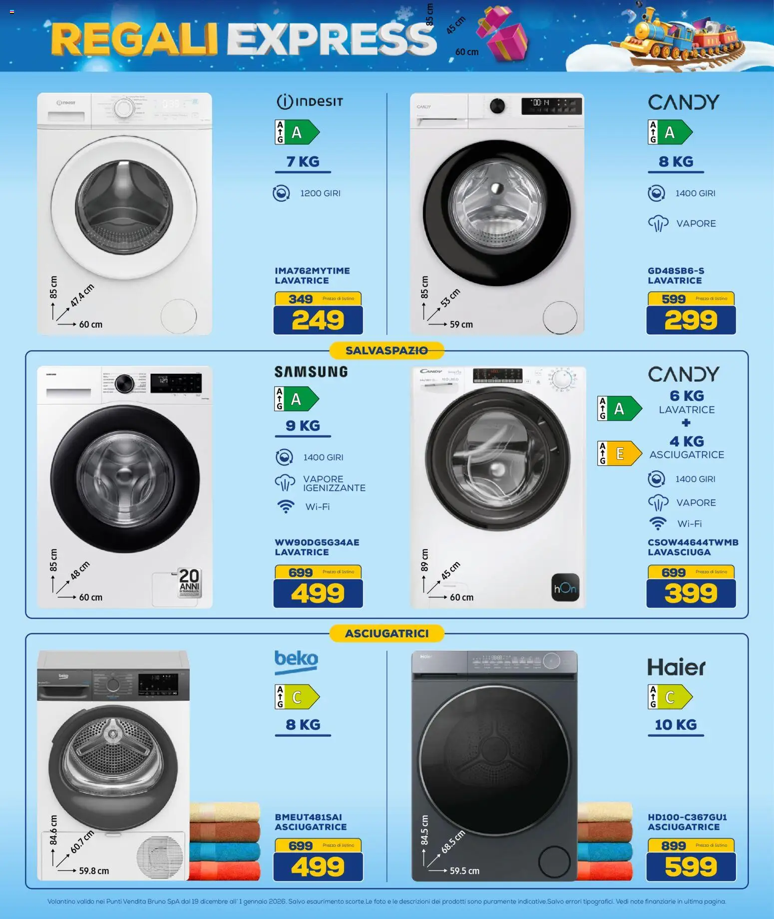 Volantino Euronics del 19.12.2025 | Pagina: 15 | Prodotti: Lavatrice, Asciugatrice, Mais, Samsung