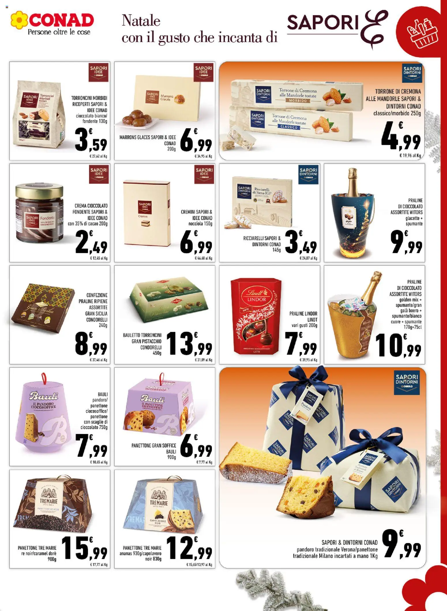 Volantino Conad del 10.12.2025 | Pagina: 3 | Prodotti: Cioccolato, Pandoro, Cacao, Torroncini