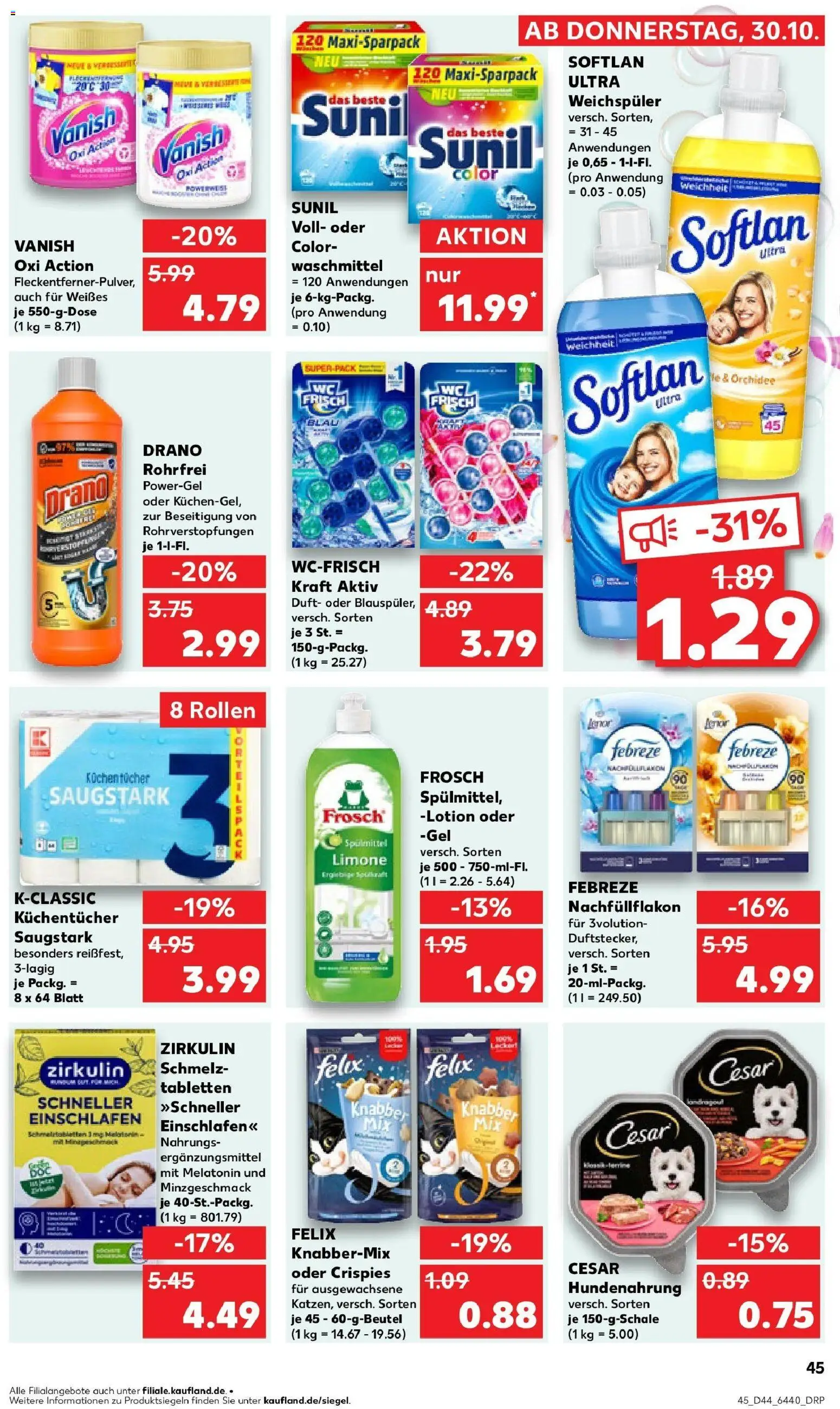 Kaufland prospekt Frankfurt Am Main	 – gültig ab 30.10.2025 | Seite: 45 | Produkte: Lenor, Orchidee, Duft, Waschmittel