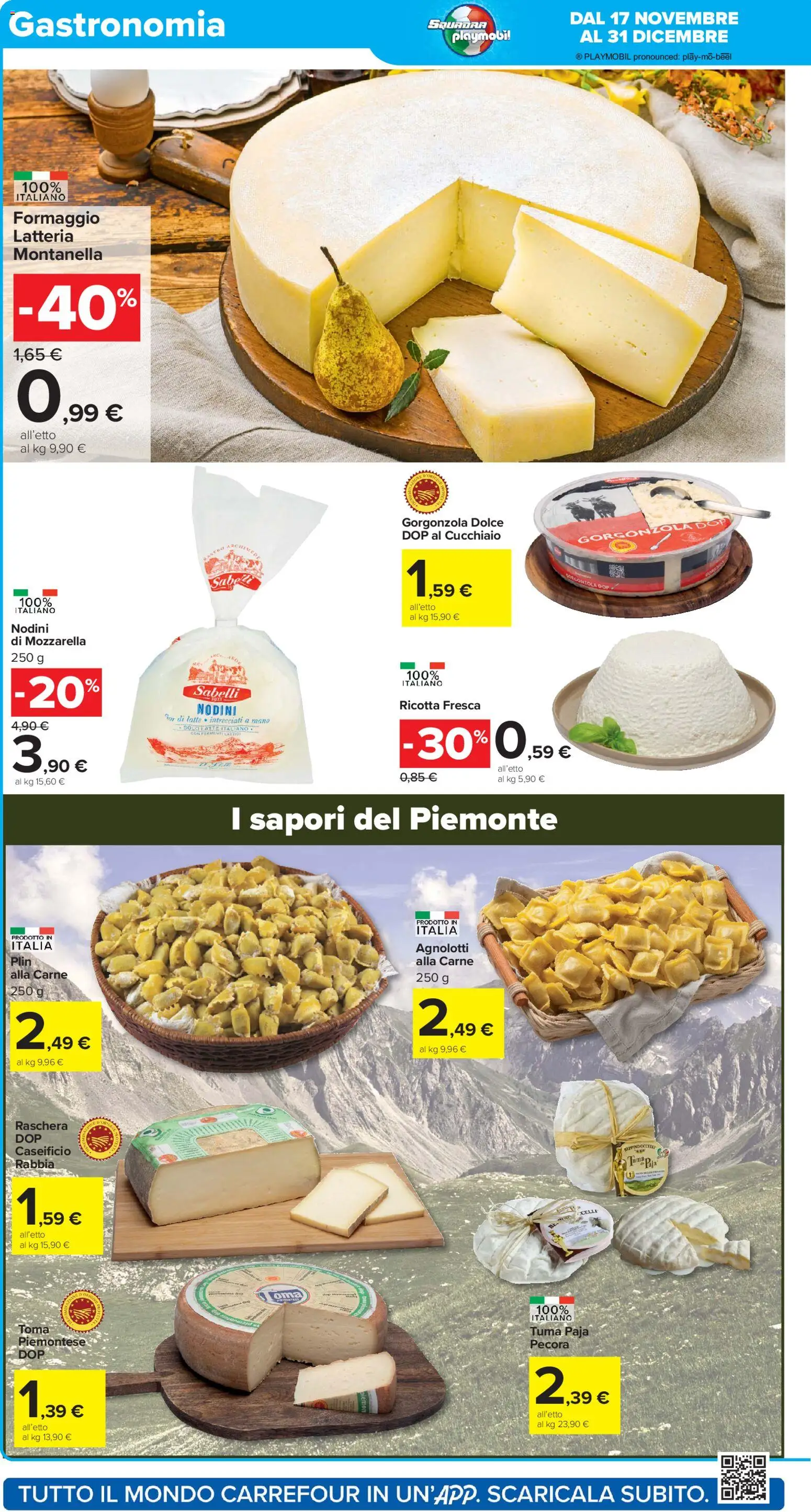 Volantino Carrefour del 17.11.2025 | Pagina: 8 | Prodotti: Mozzarella, Formaggio, Ricotta, Gorgonzola