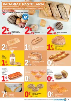 E.Leclerc folheto │ válido de 31.07.2025 | Página: 5 | Produtos: Pão de forma, Frango, Padaria, Chocolate