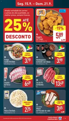 Aldi folheto │ válido de 15.09.2025 | Página: 5 | Produtos: Frango, Cebola, Pá, Nuggets