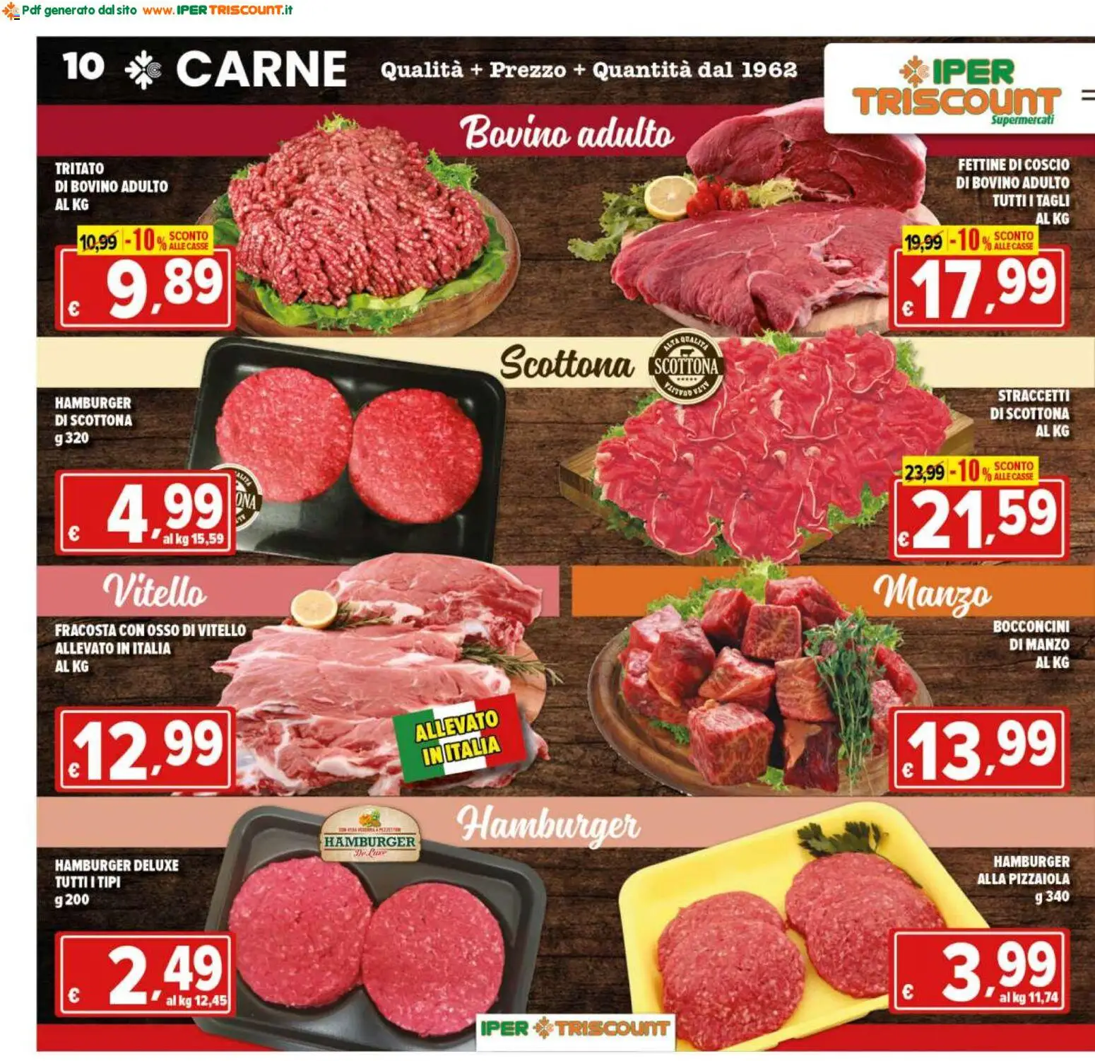 Volantino Ipertriscount del 26.01.2026 | Pagina: 10 | Prodotti: Bovino, Manzo, Mango, Hamburger