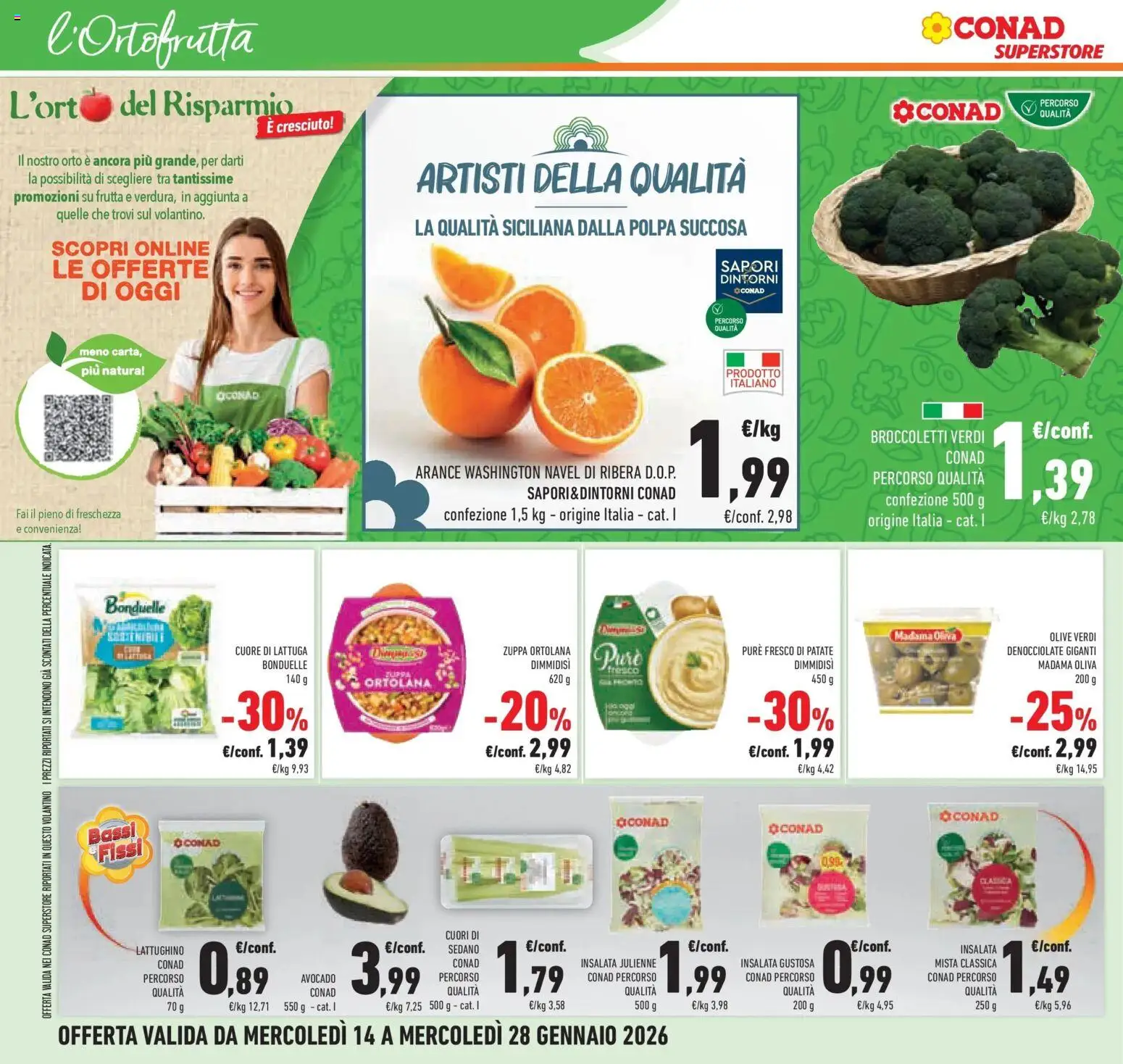 Volantino Conad del 14.01.2026 | Pagina: 22 | Prodotti: Insalata, Avocado, Patate, Lattuga