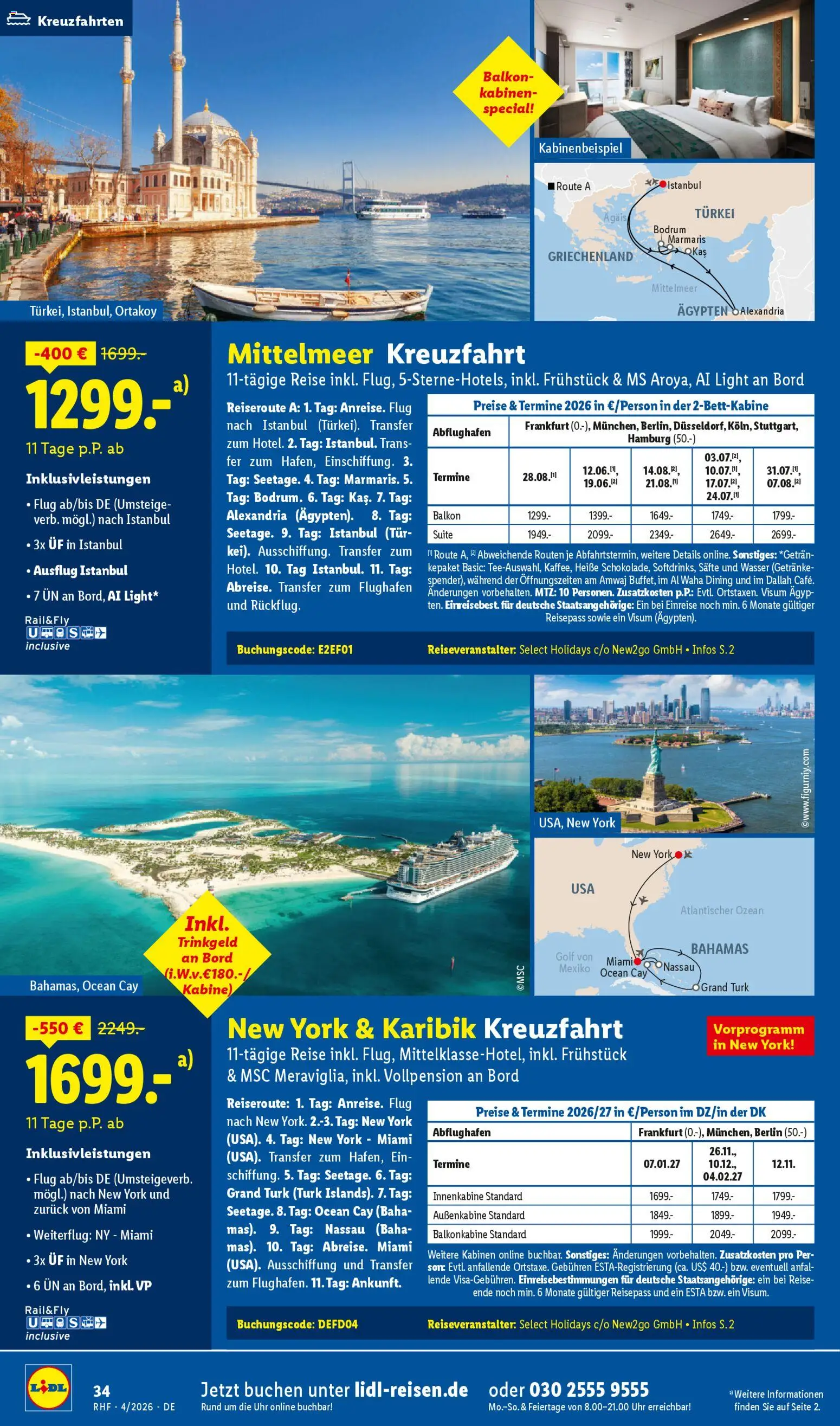 Lidl Reisen Prospekt 	 – gültig ab 28.03.2026 | Seite: 34 | Produkte: Tür, Wasser, Uhr