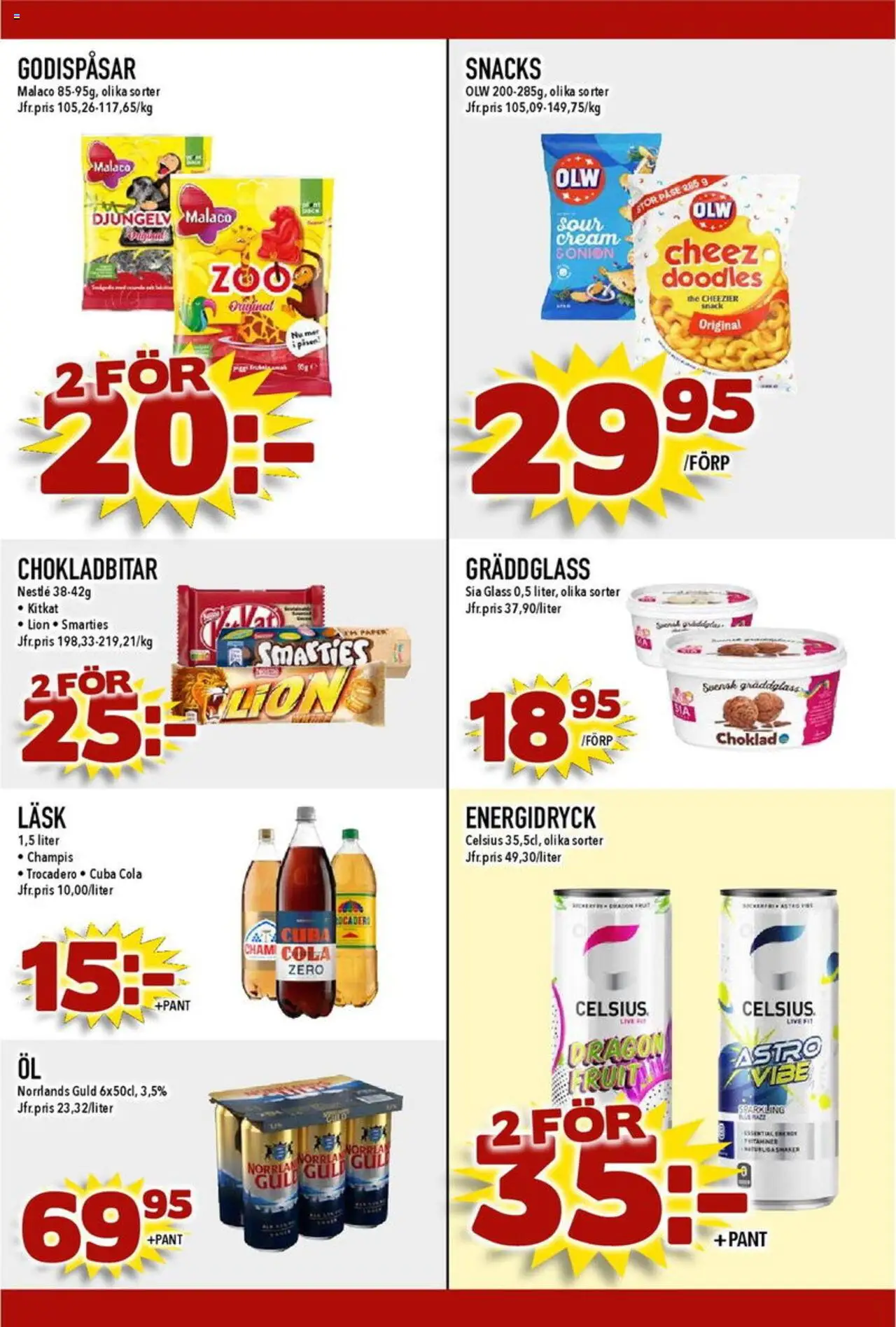 Nya Pulsen reklamblad aktuell från 04.08.2025 | Sida: 18 | Produkter: Energidryck, Glass