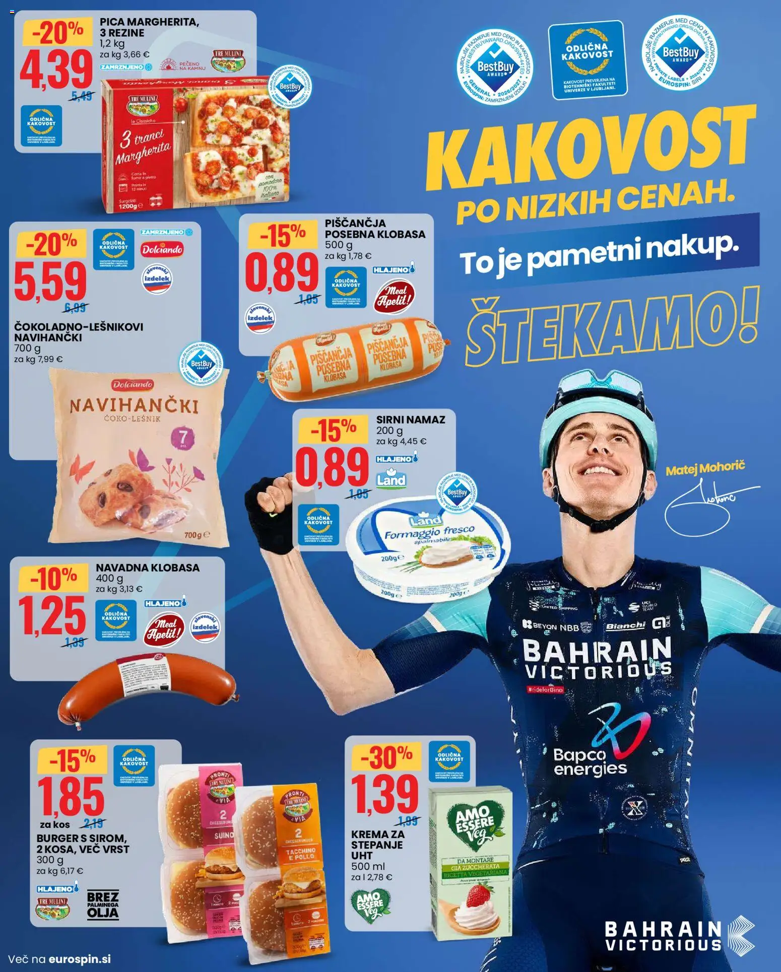 Novi Eurospin katalog ponudbe – veljaven od 16.04.2026 | Stran: 2 | Izdelki: Sirni namaz, Kos, Krema, Pica