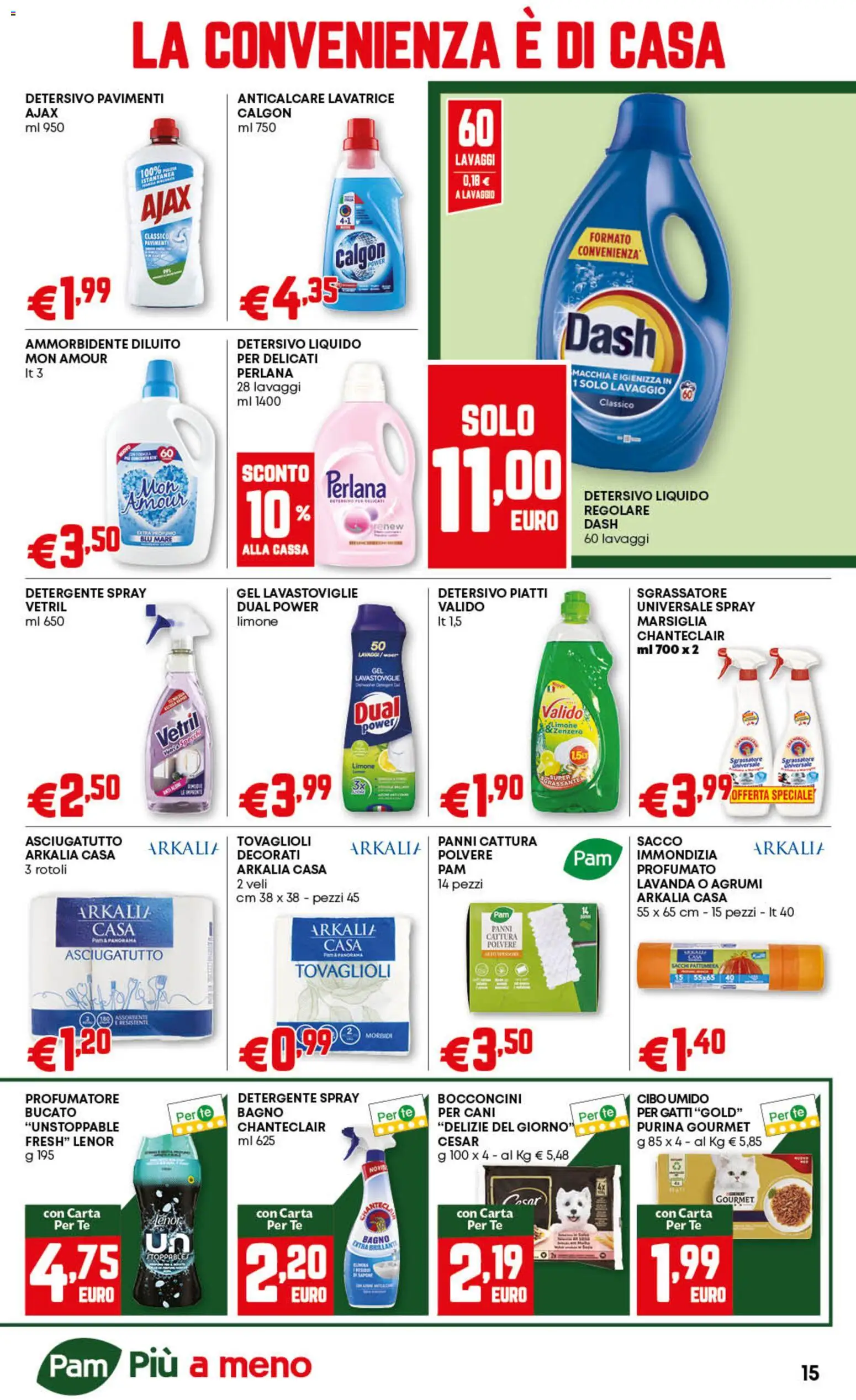 Volantino PAM del 23.10.2025 | Pagina: 15 | Prodotti: Detergente, Tè, Anticalcare, Sgrassatore