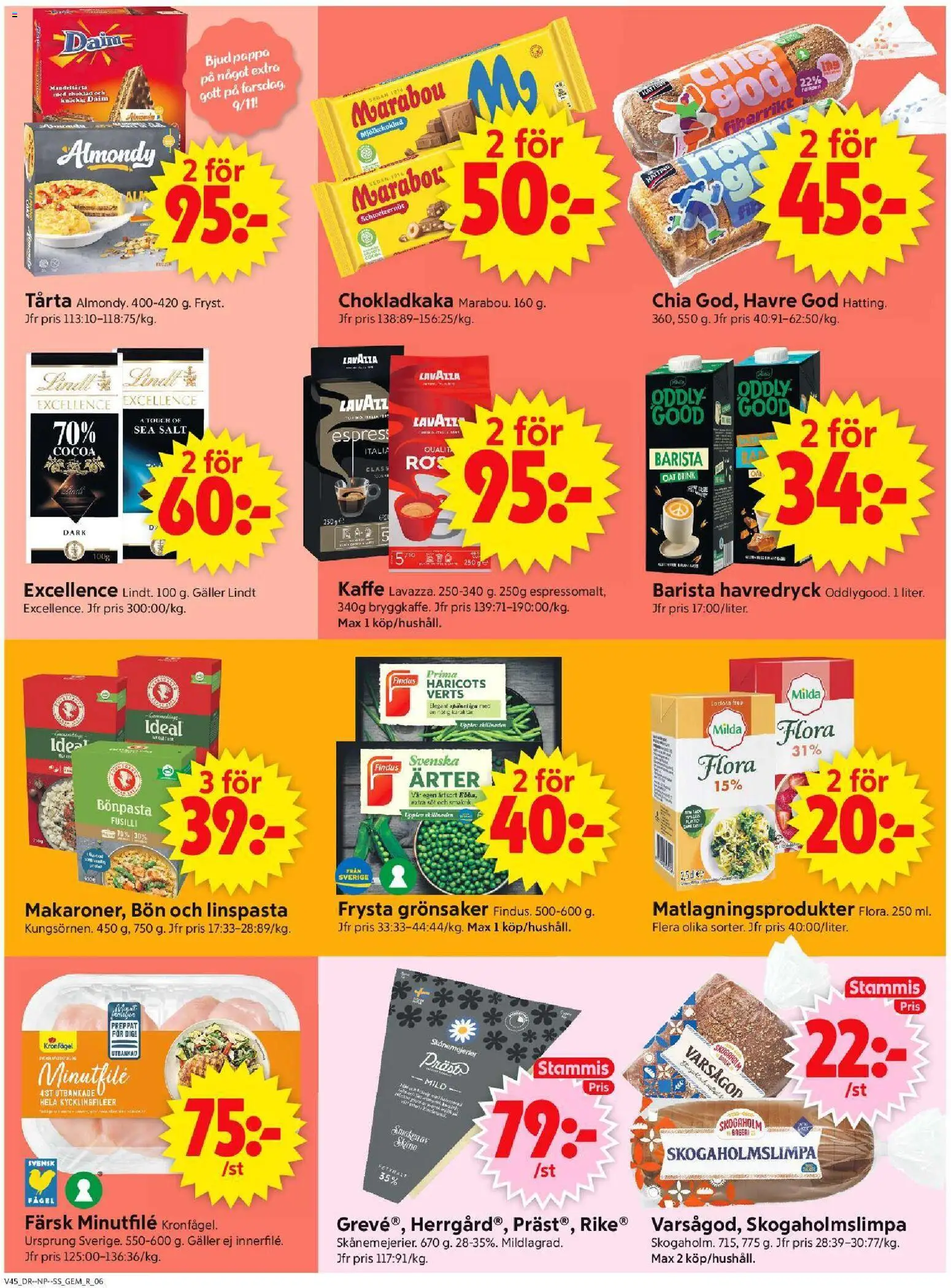ICA Supermarket reklamblad aktuell från 03.11.2025 | Sida: 8 | Produkter: Chokladkaka, Galler, Haricots verts, Kaffe