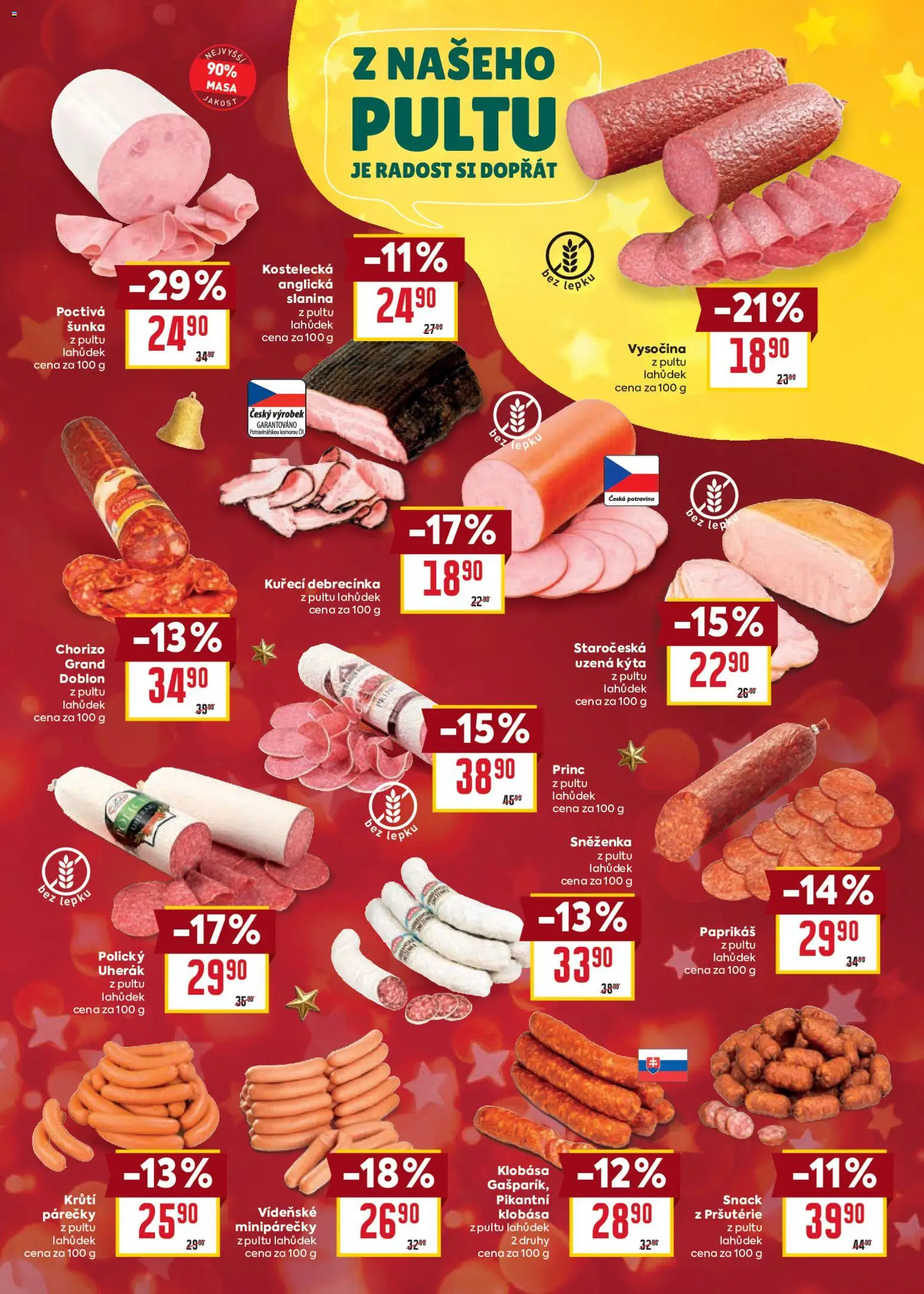 Billa leták - Delikatesy od 03.12.2025 | Strana: 11 | Produkty: Šunka, Kuřecí debrecínka, Vysočina, Kýta