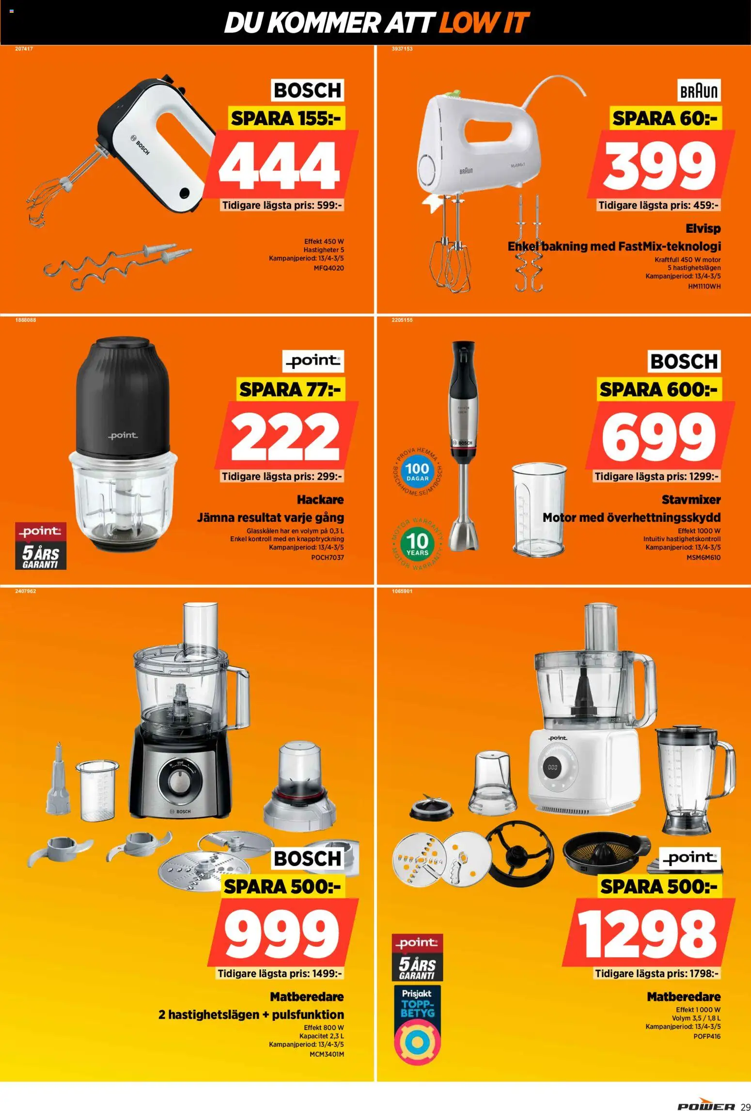 Power reklamblad aktuell från 13.04.2026 | Sida: 29 | Produkter: Topp, Stavmixer, Matberedare, Elvisp
