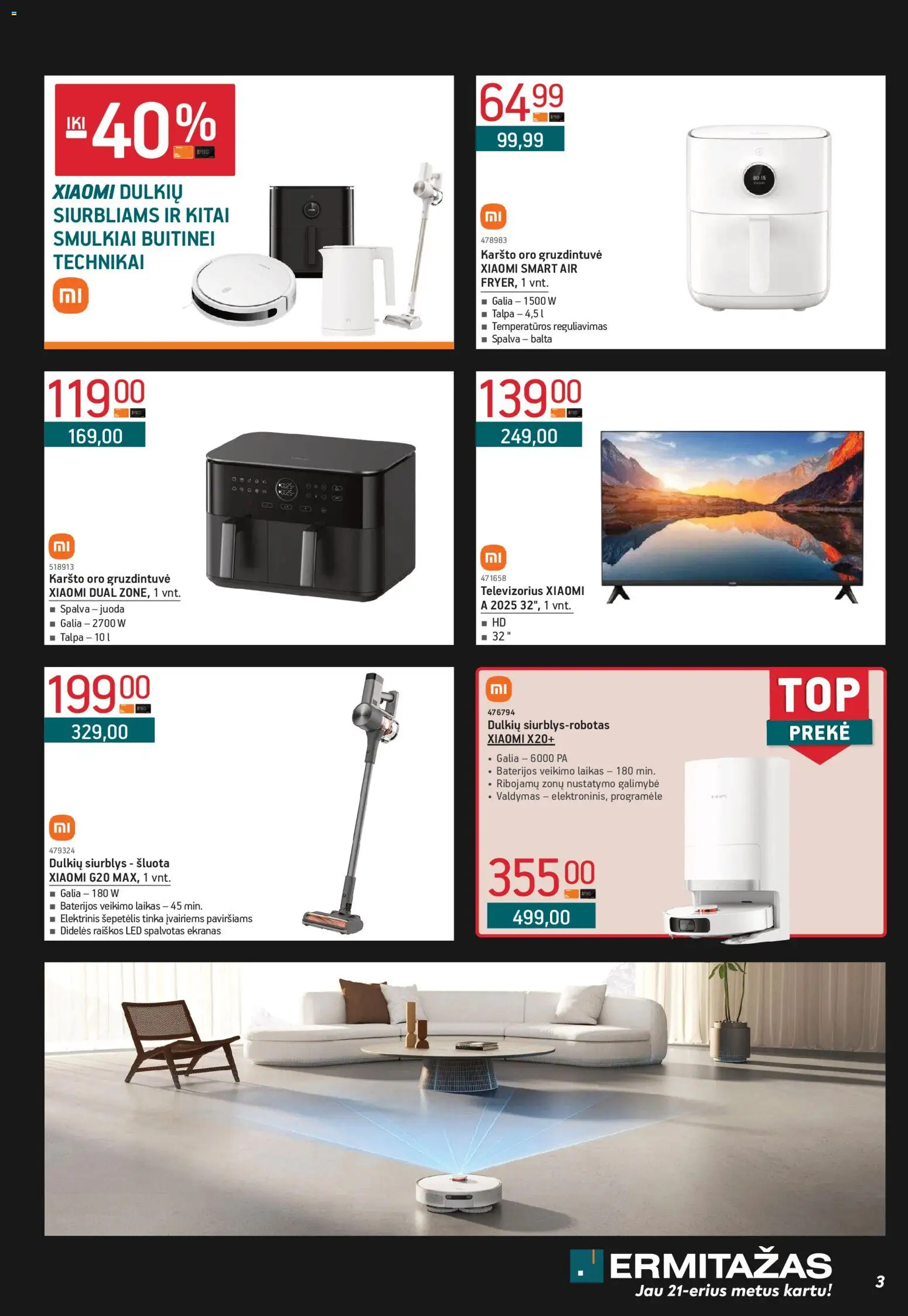 ERMITAŽAS akcijos nuo 03.11.2025 | Puslapis: 3 | Prekių: Šepetėlis, Televizorius