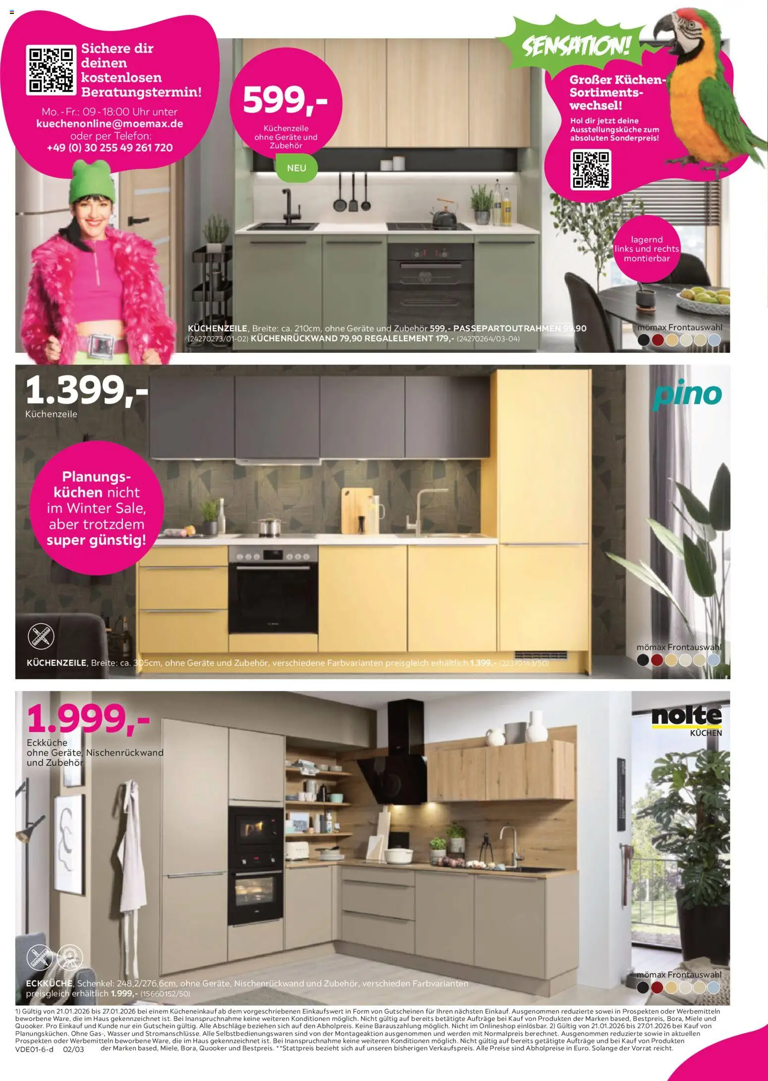 Mömax Prospekt 	 – gültig ab 19.01.2026 | Seite: 2 | Produkte: Miele, Kuchen, Telefon, Uhr