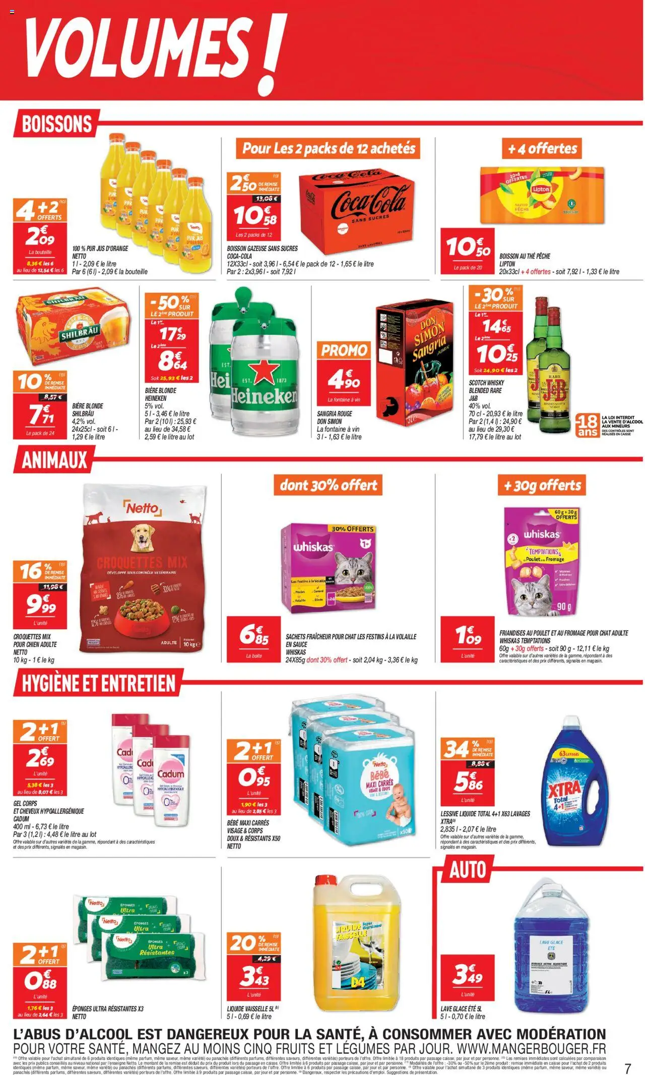  | Page: 7 | Produits: Jus d'orange, Volaille, Fromage, Sangria rouge Don Simon