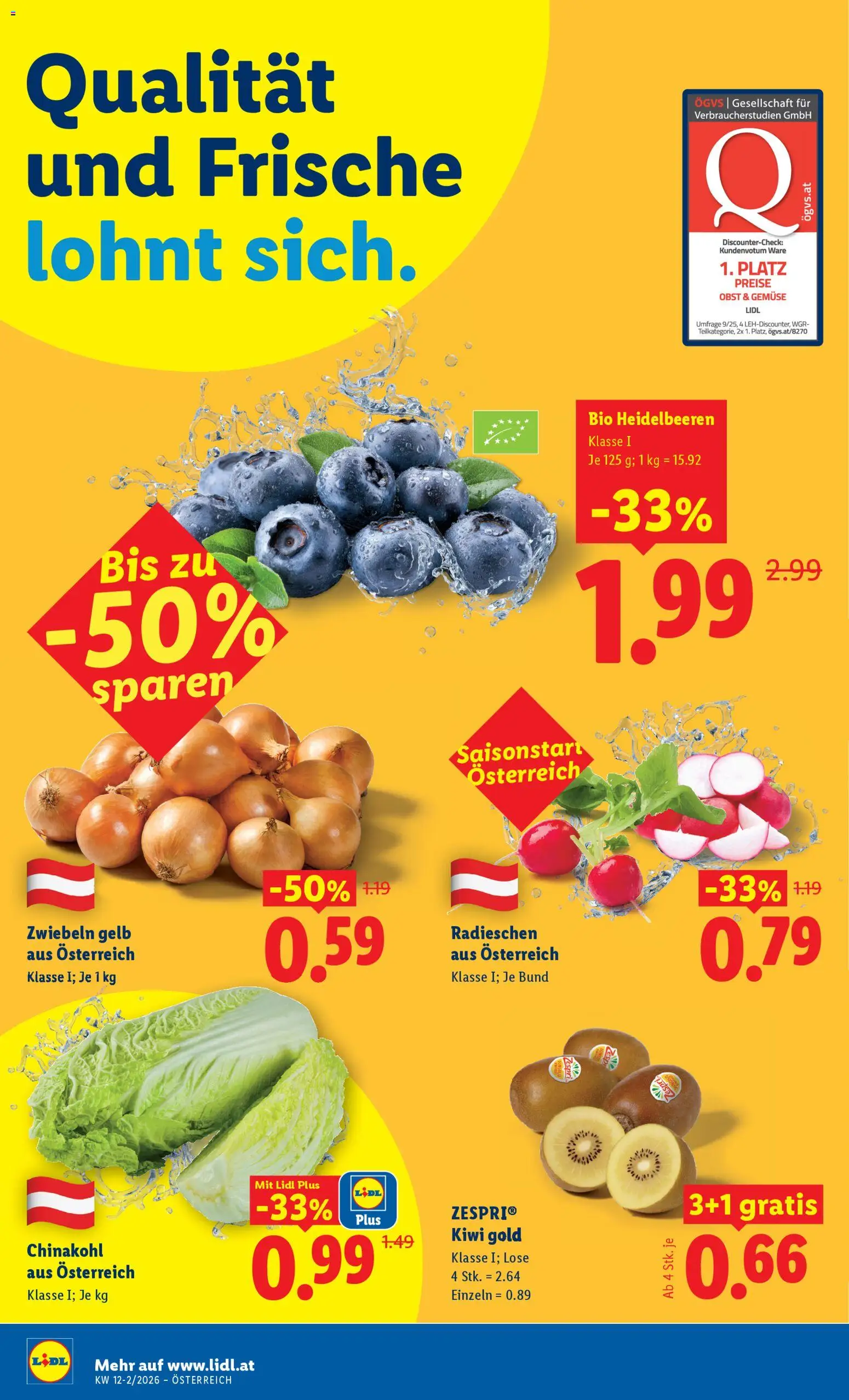 Lidl Flugblatt - Eisenstadt, Ebenfurth, Mattersburg gültig ab 19.03.2026 | Seite: 6 | Produkte: Zwiebeln, Gemüse, Obst, Chinakohl