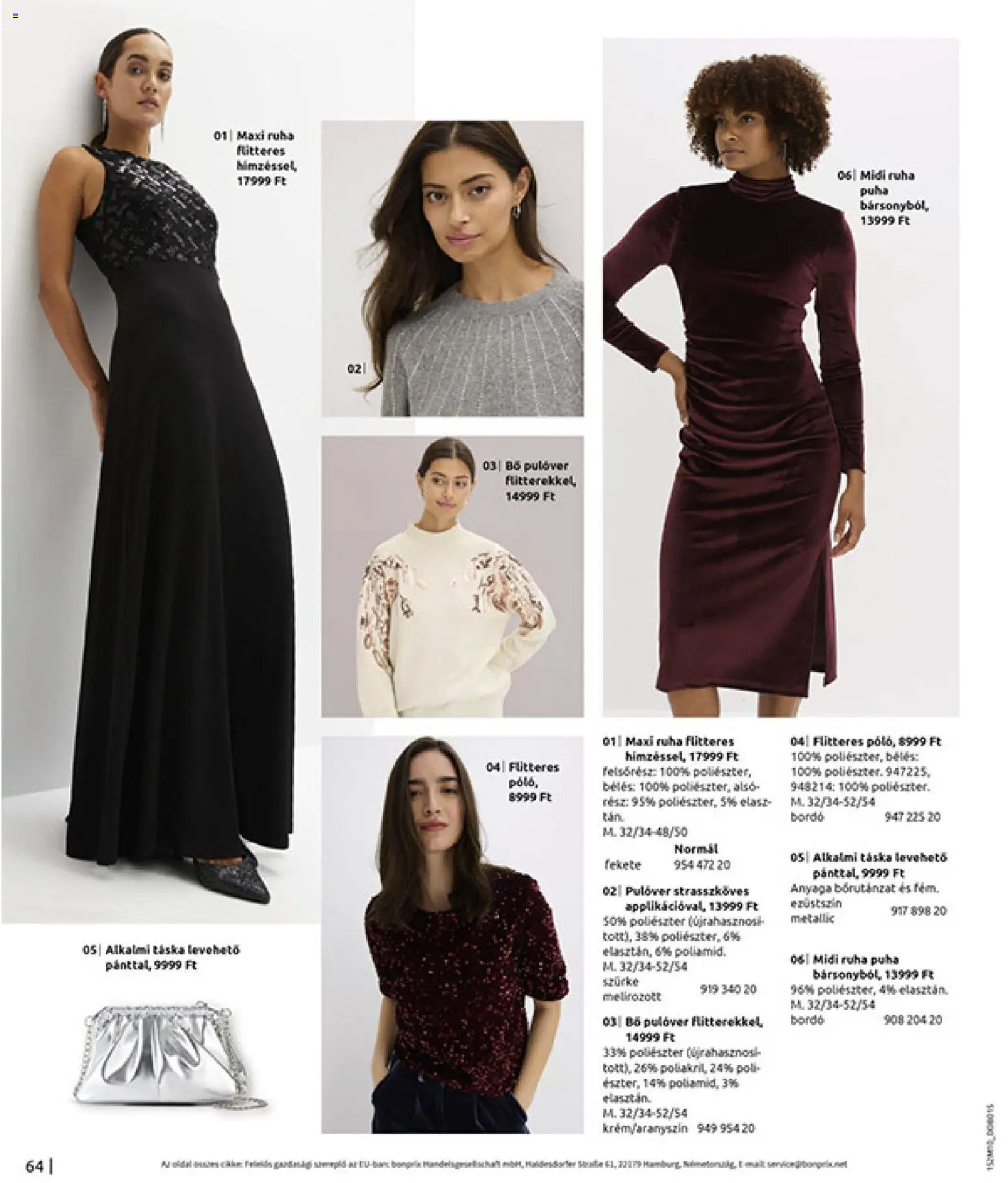 Bonprix akciós ujság - amely érvényes a következő dátumtól: 24.11.2025 | Oldal: 66 | Termékek: Táska, Ruha, Pulóver