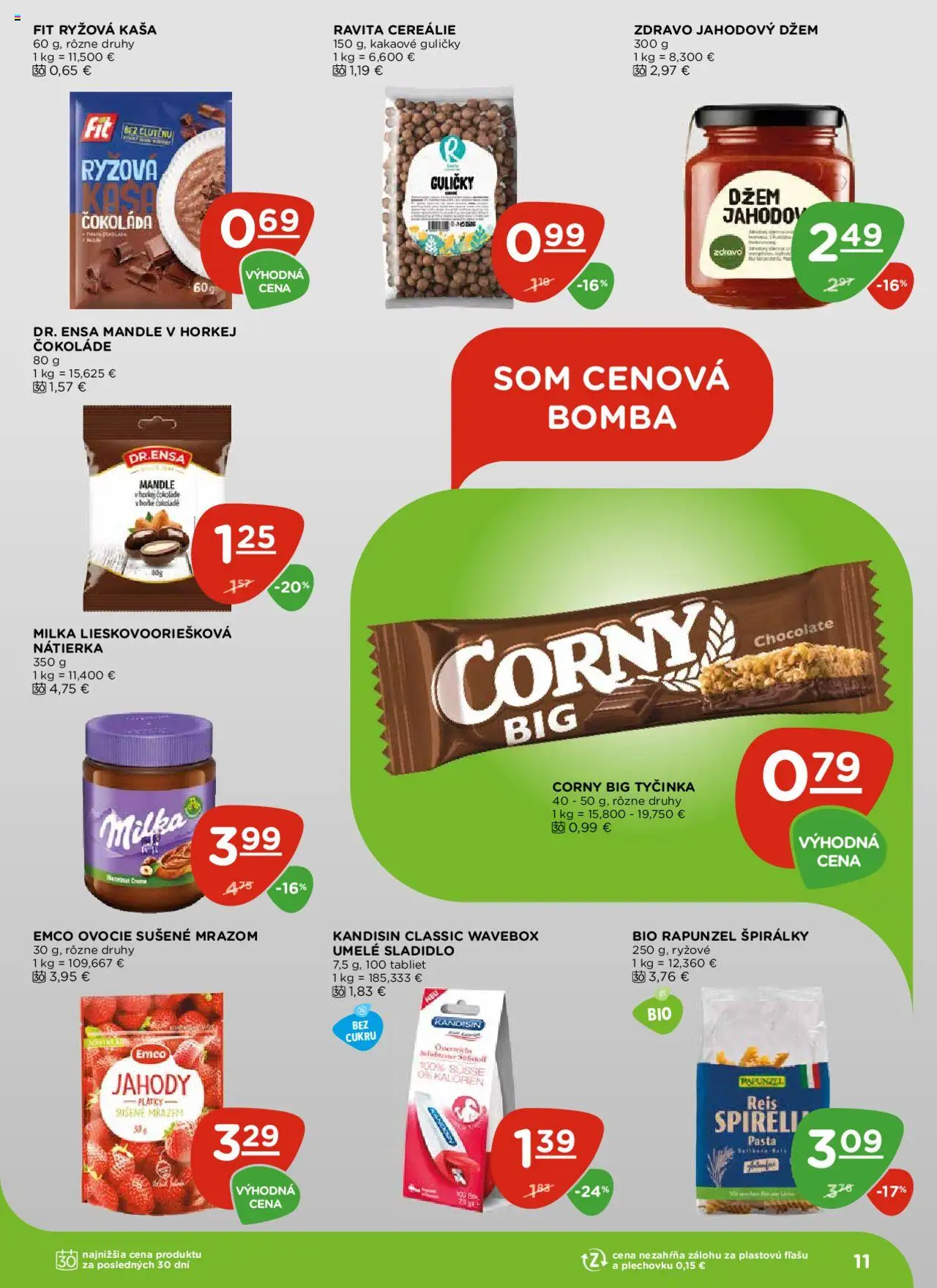 Terno leták │ platný od 24.07.2025 | Strana: 11 | Produkty: Jahody, Cereálie, Milka, Mandle
