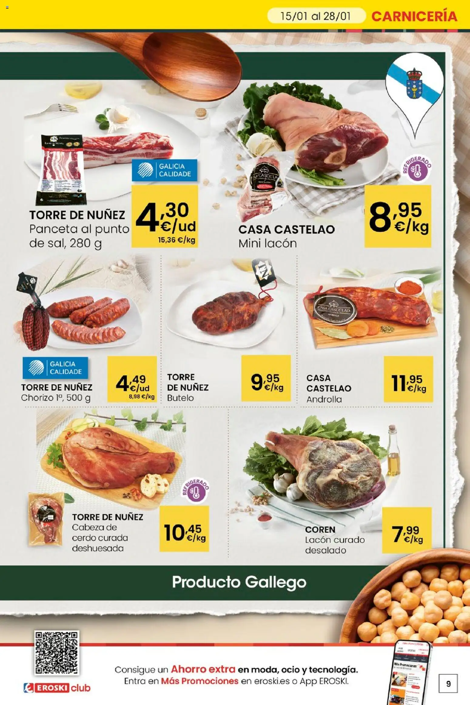 Eroski - Quen ben te quere farache aforrar │ válido desde el 15.01.2026 | Página: 9 | Productos: Ηλεκτρικός φούρνος, Cerdo