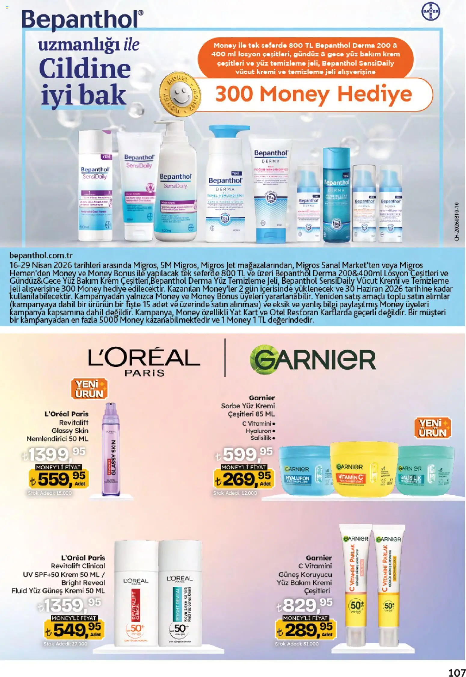Migros Katalog - 5M Migroskop Dijital - 16.04.2026 tarihinden itibaren geçerlidir | Sayfa: 107 | Ürünler: Krem, Güneş kremi, Vücut kremi