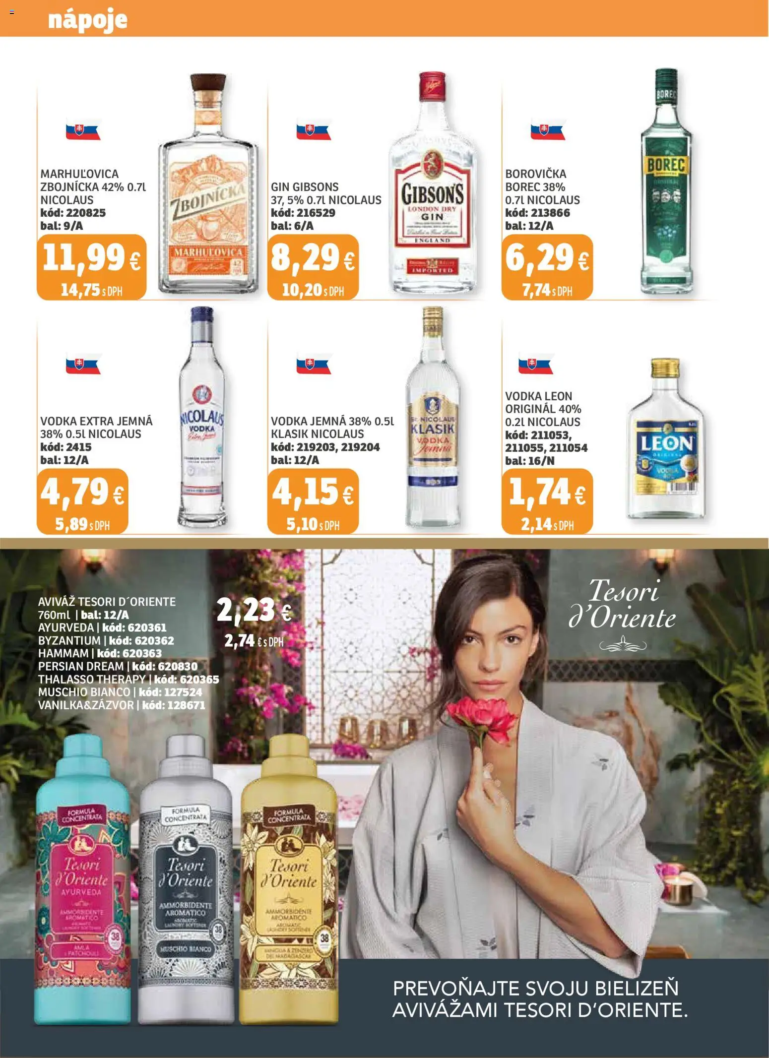 Nové Labaš akcie – leták je platný od 01.01.2026 | Strana: 16 | Produkty: Borovička, Aviváž, Vodka, Nicolaus vodka