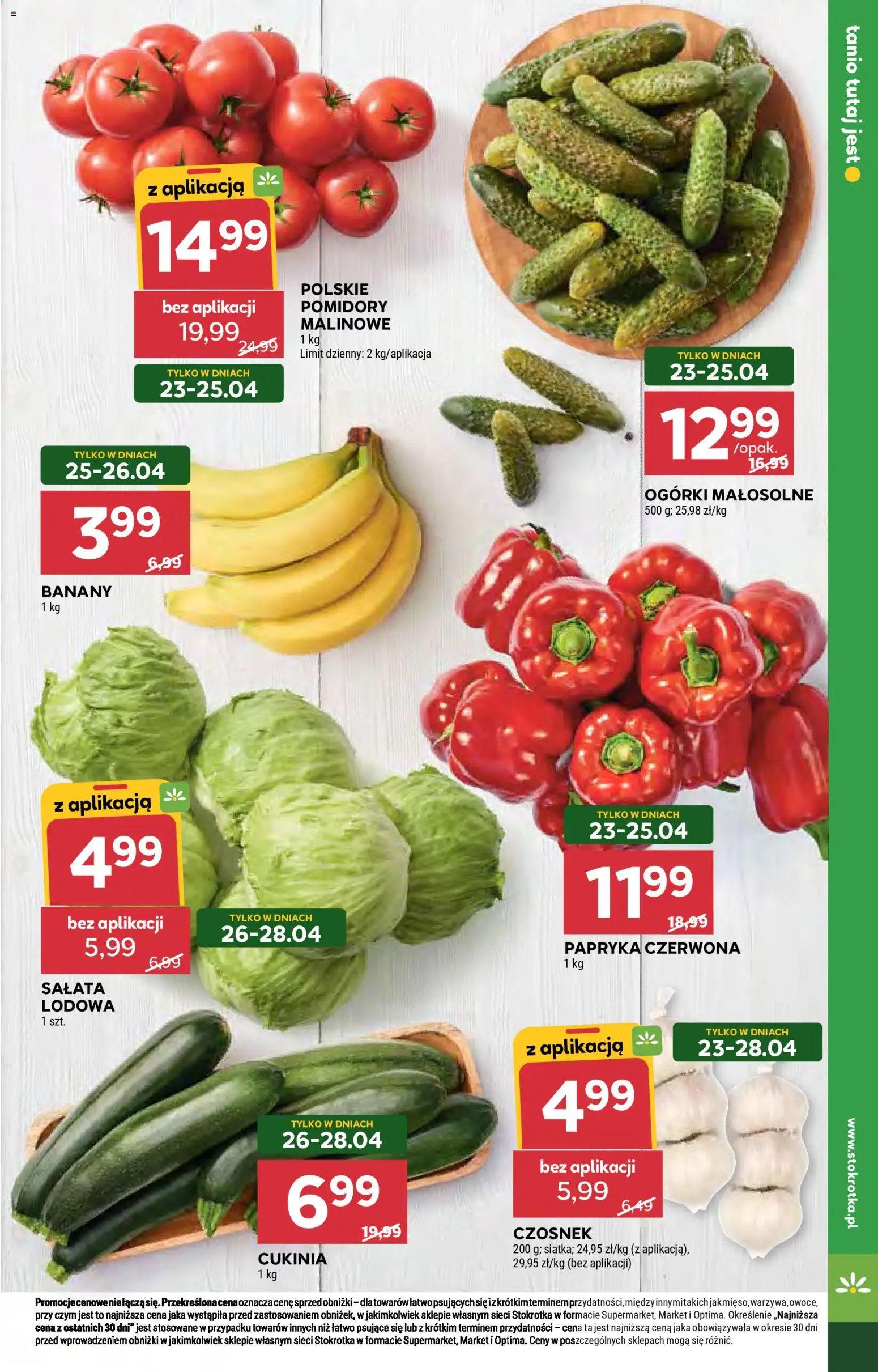 Stokrotka gazetka od 23.04.2026 | Strona: 11 | Produkty: Cukinia, Papryka czerwona, Pomidory, Ogórki