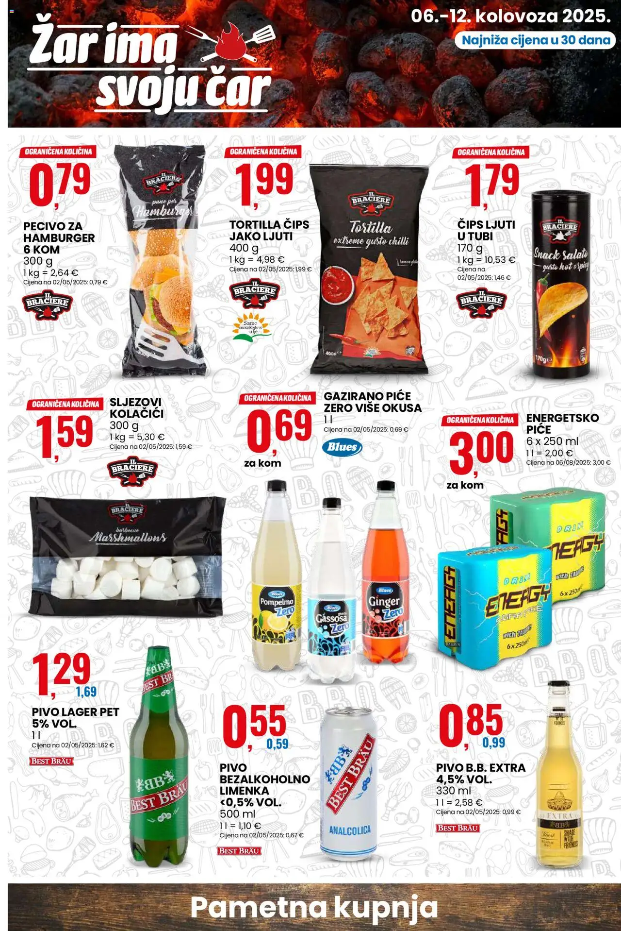 Eurospin katalog | vrijedi od 06.08.2025 | Stranica: 20 | Proizvodi: Čips, Kolačići, Hamburger, Pecivo