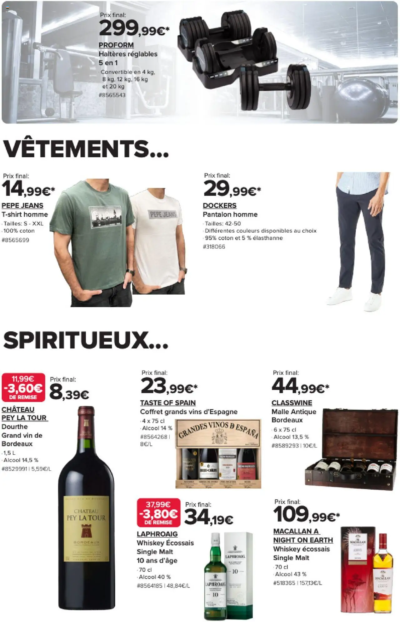  | Page: 4 | Produits: Alcool, Haltères, Coton, Vêtements