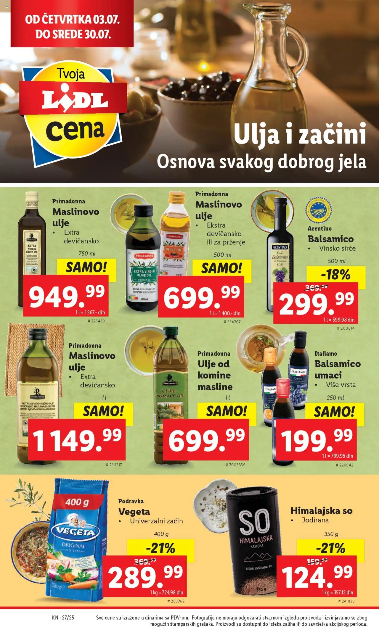 Lidl katalog - važi od 03.07.2025 | Strana: 48 | Proizvode: So, Ulje, Sirće, Maslinovo ulje