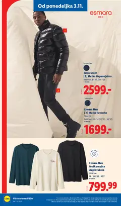 Esmara Men, [1] Muška štepana jakna, Muška štepana jakna, veličine: M - XL (48-58) - pregled Lidl kataloga - važi od 30.10.2025 | Strana: 80 | Proizvode: Farmerke, Jakna