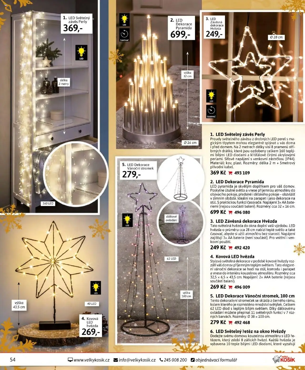 Velký Košík katalog říjen od 01.10.2025 | Strana: 54 | Produkty: Závěs, Světelný řetěz, Baterie, LED