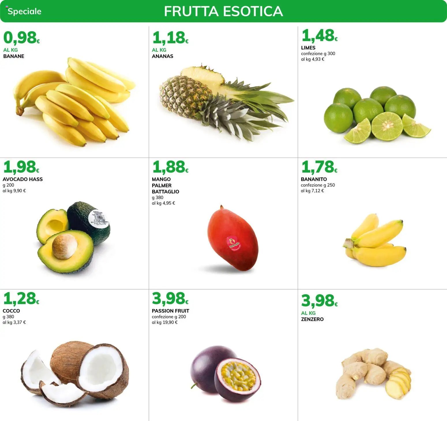 Volantino Basko del 04.11.2025 | Pagina: 2 | Prodotti: Banane, Mango, Ananas, Cocco
