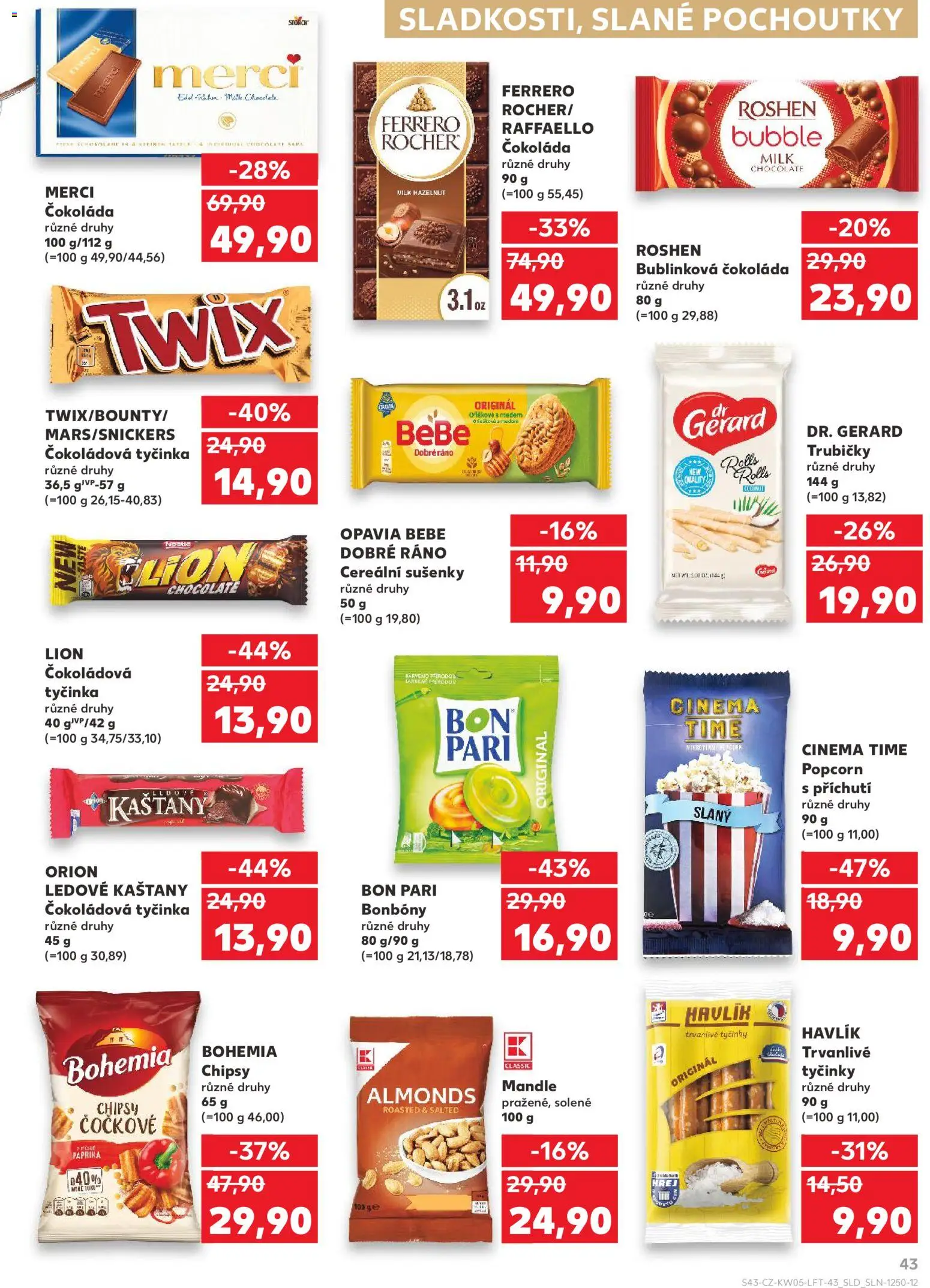 Kaufland leták - Chomutov od 28.01.2026 | Strana: 43 | Produkty: Čokoláda, Twix, Popcorn, Mandle