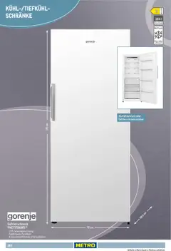 Metro Non Food Sortiment ab 01.10.2025 gültig | Seite: 166 | Produkte: Gorenje, Gefrierschrank, Kühlschrank