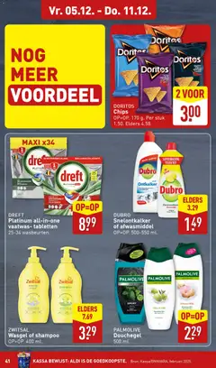 Aldi folder week 49 - Voorbeeld van een folder van Aldi, geldig van 01.12.2025 | Pagina: 41 | Producten: Tonic, Afwasmiddel, Shampoo, Douchegel