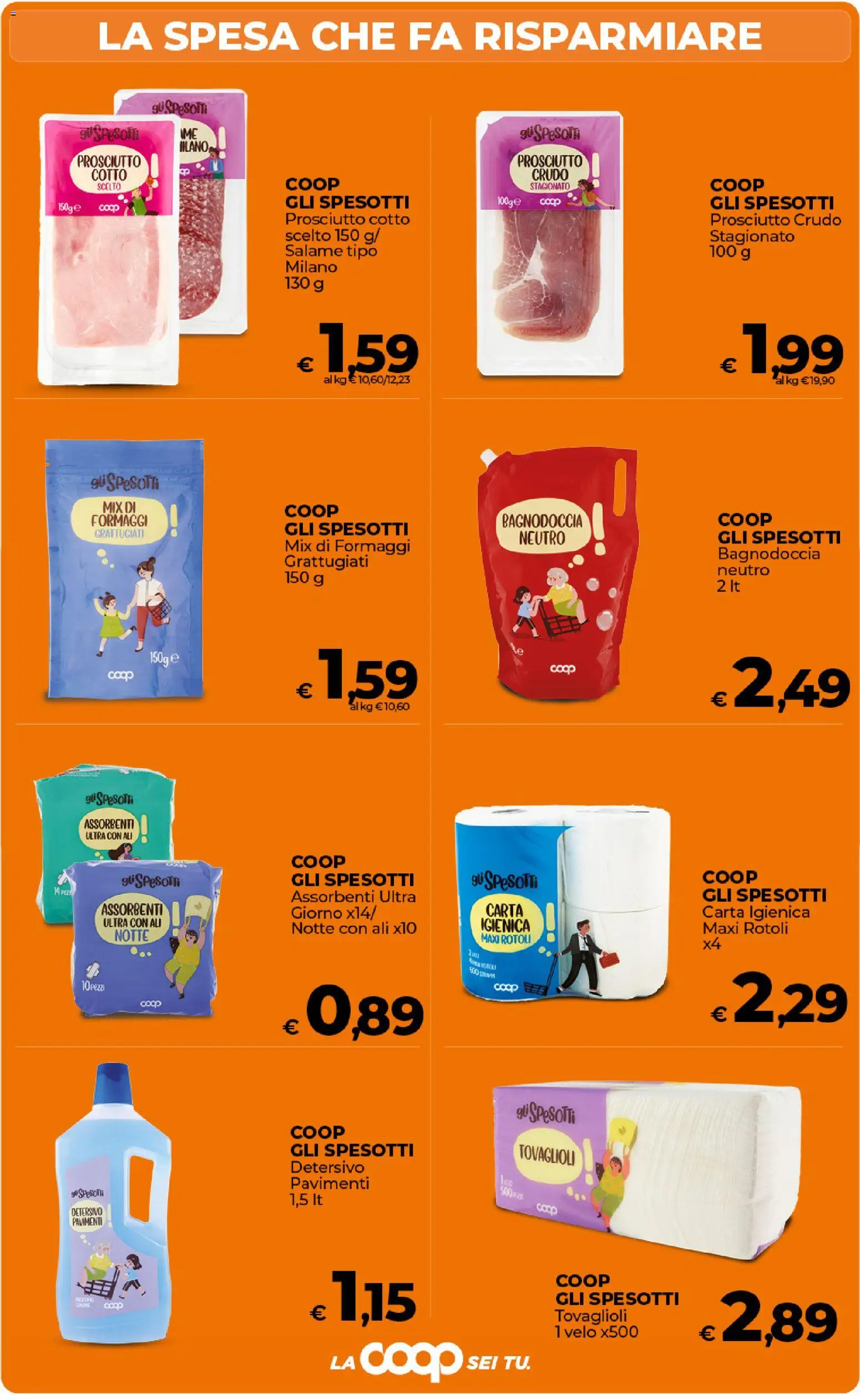 Volantino Ipercoop del 27.01.2026 | Pagina: 7 | Prodotti: Prosciutto Crudo, Prosciutto Cotto, Carta igienica, Salame