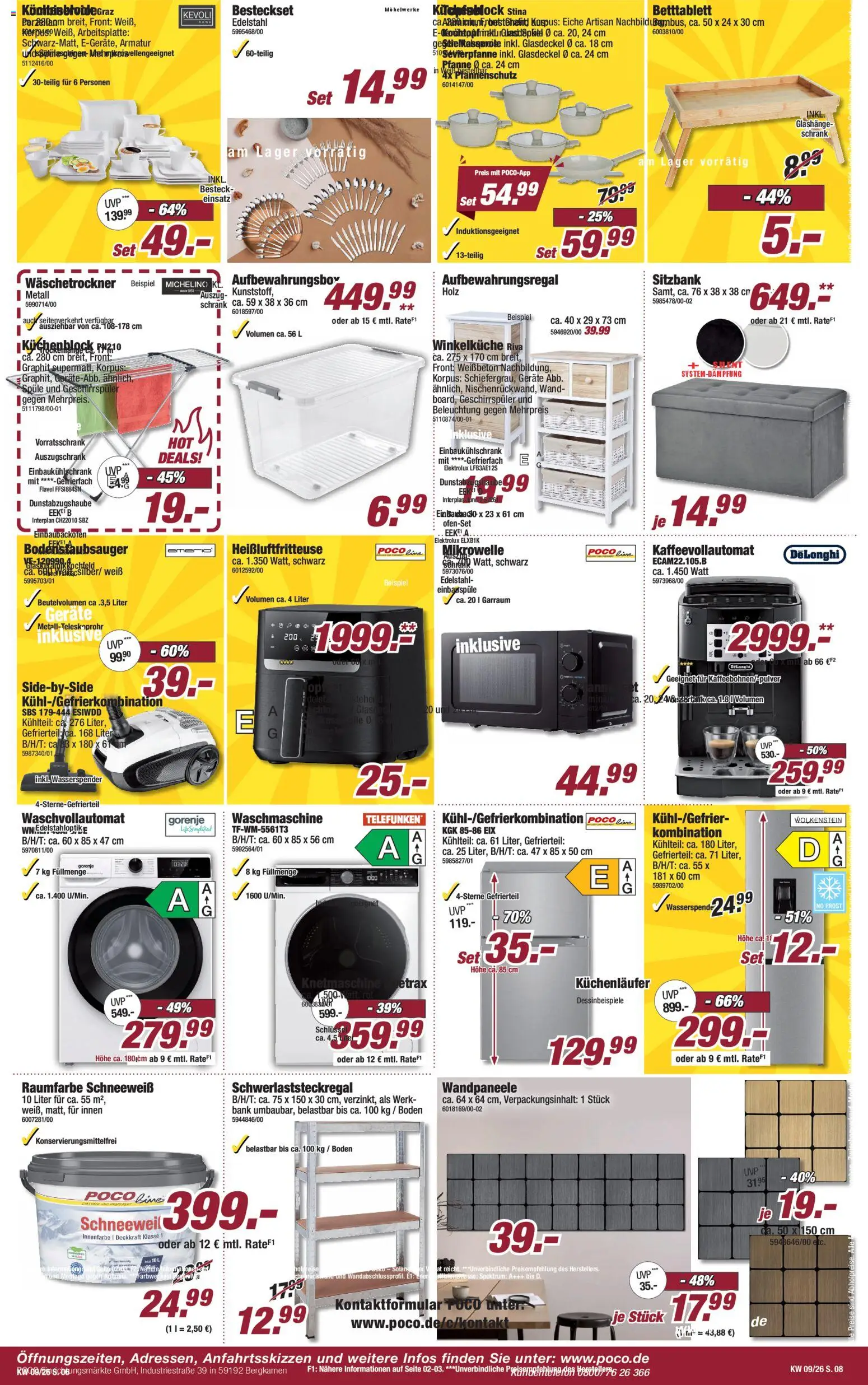 Poco Prospekt 	 – gültig ab 22.02.2026 | Seite: 6 | Produkte: Mikrowelle, Geschirrspüler, Schrank, Armatur