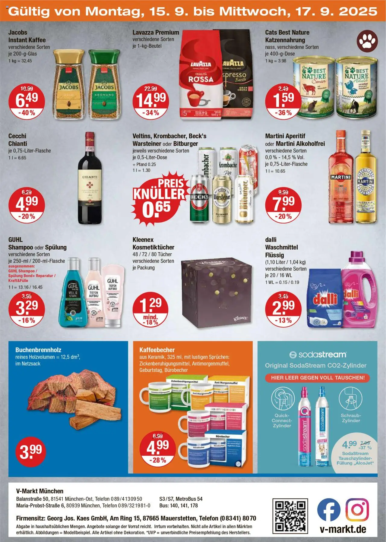 V-Markt - M&#252;nchen – gültig ab 11.09.2025 | Seite: 28 | Produkte: Kaffee, Shampoo, Warsteiner, Sodastream