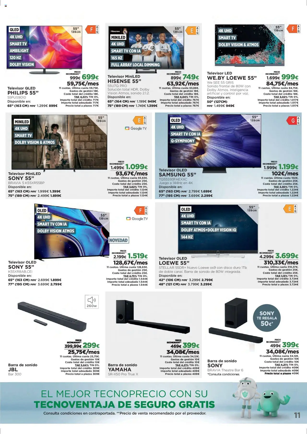 El Corte Inglés ofertas │ válido desde el 06.10.2025 | Página: 11 | Productos: Καλαμάρι, Té, Televisor, Disco