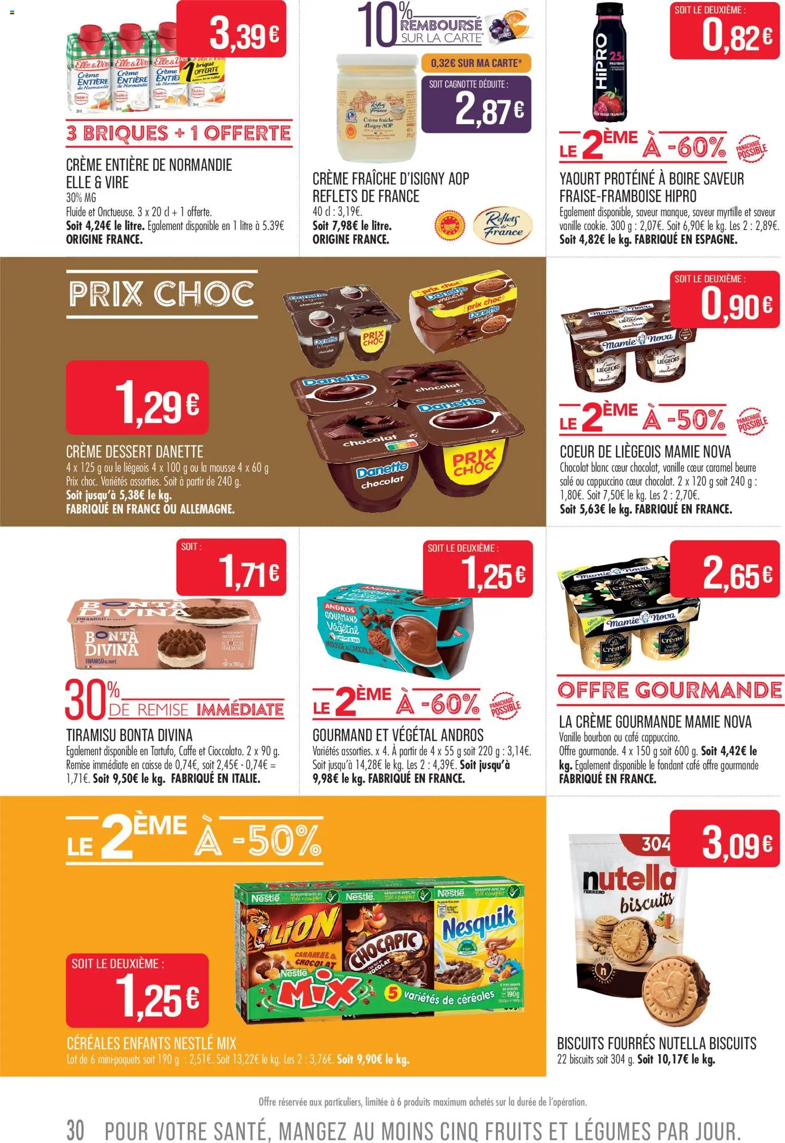 {H1} | Page: 30 | Produits: Chocapic, Beurre, Yaourt, Céréales