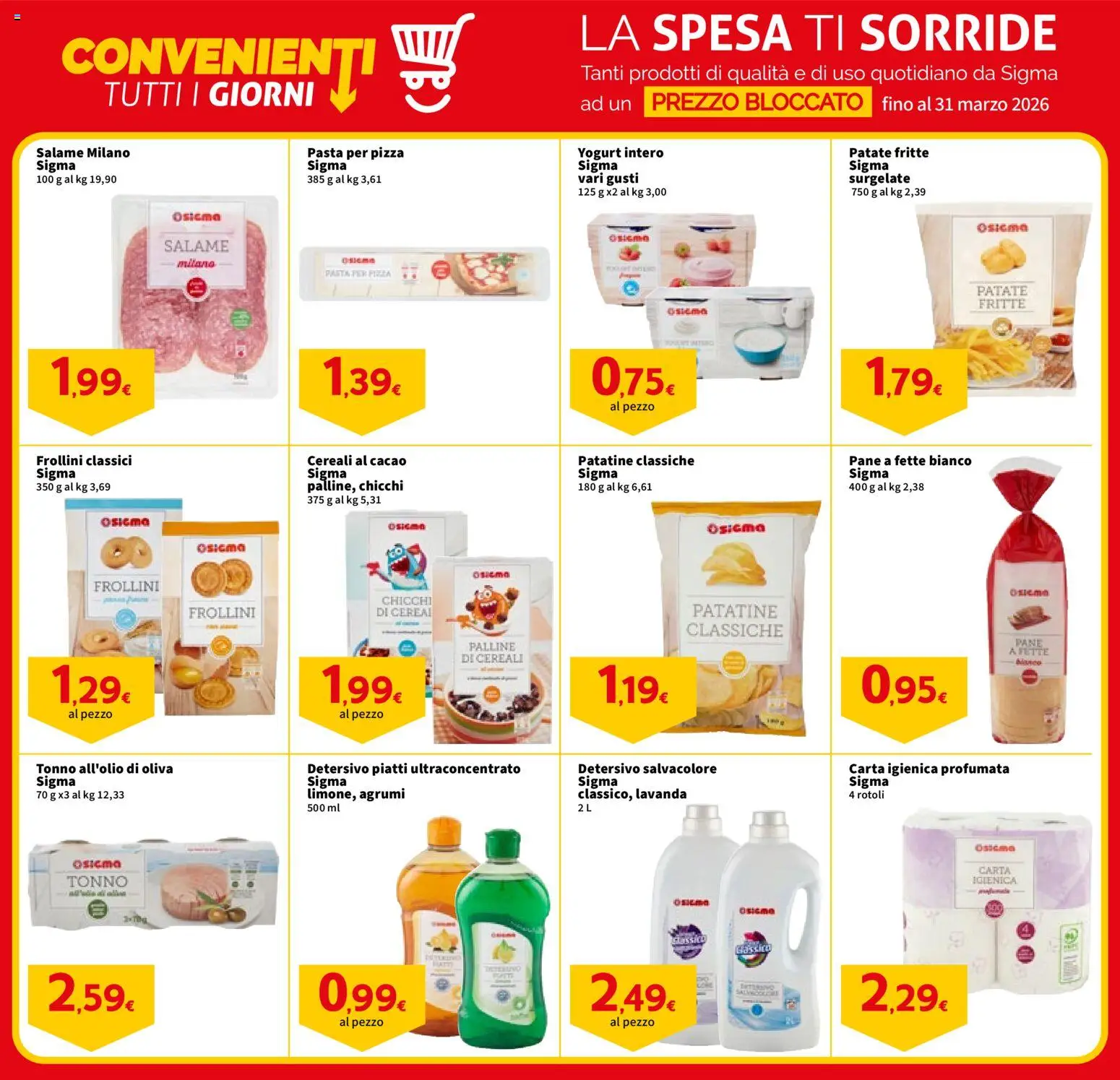 Volantino SIGMA del 29.01.2026 | Pagina: 10 | Prodotti: Carta igienica, Salame, Patatine, Patate