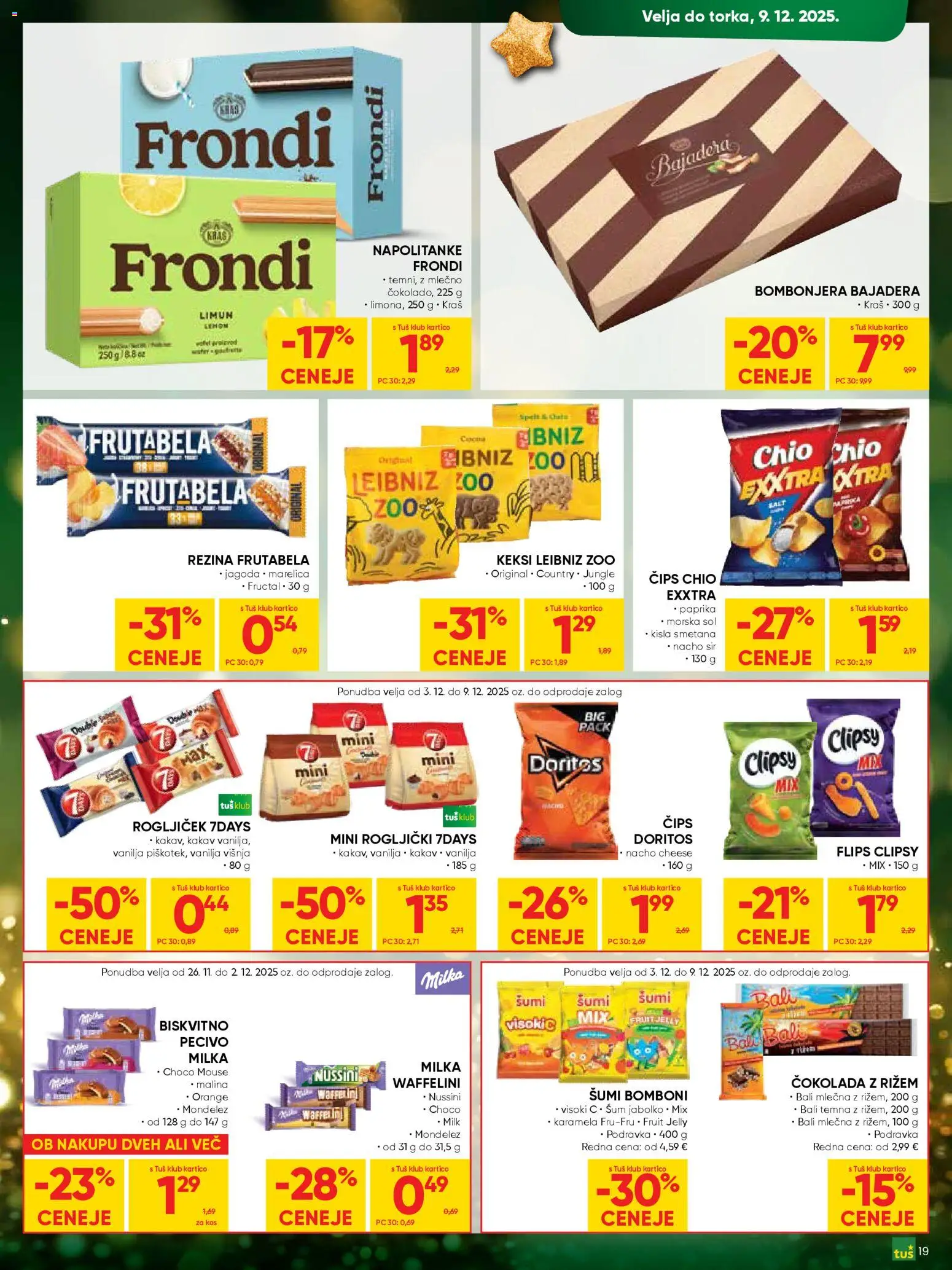 Novi Tuš katalog ponudbe – veljaven od 26.11.2025 | Stran: 19 | Izdelki: Rogljički, Cips, Smetana, Sol